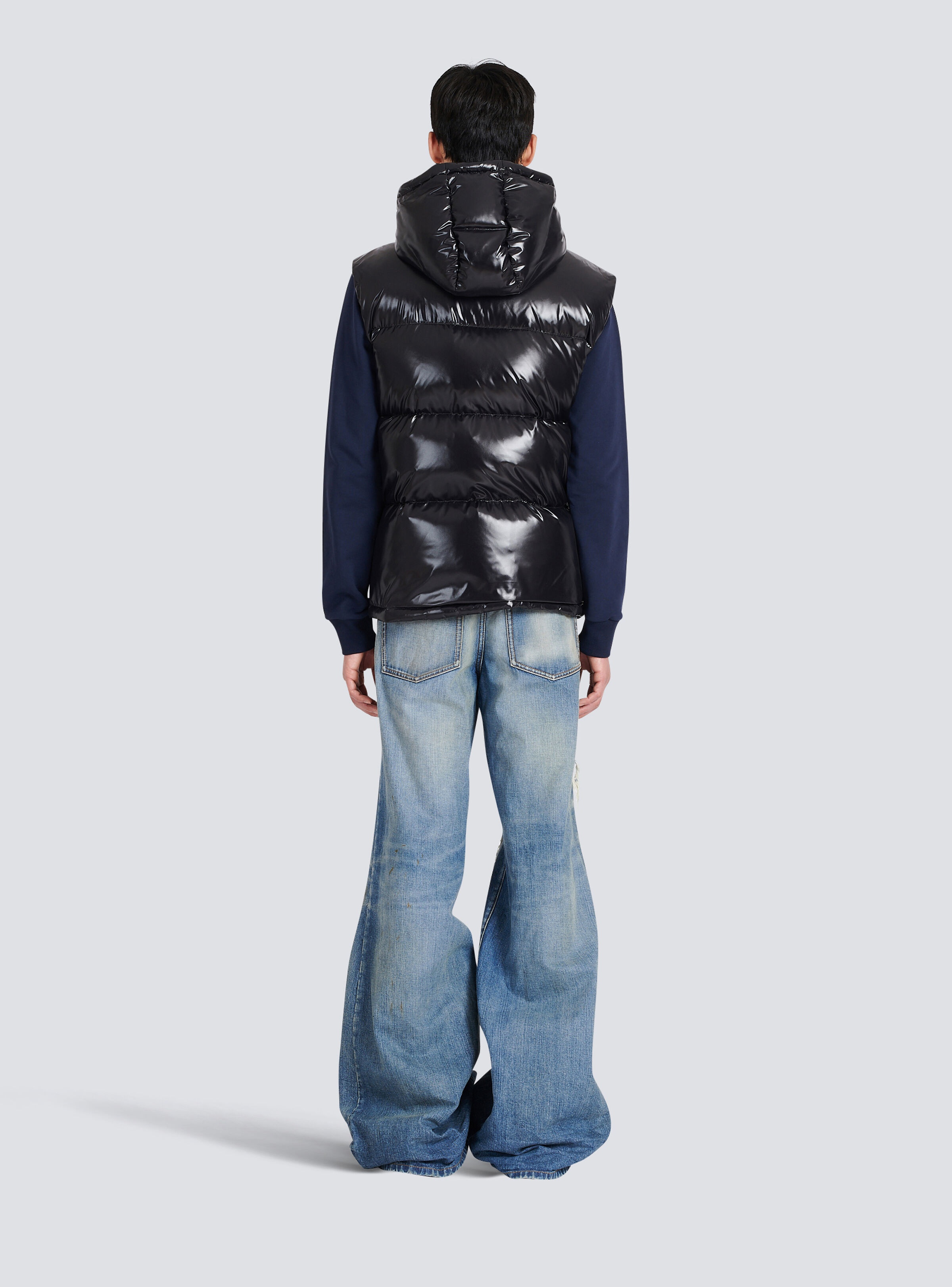 Hooded nylon quilted vest - 4