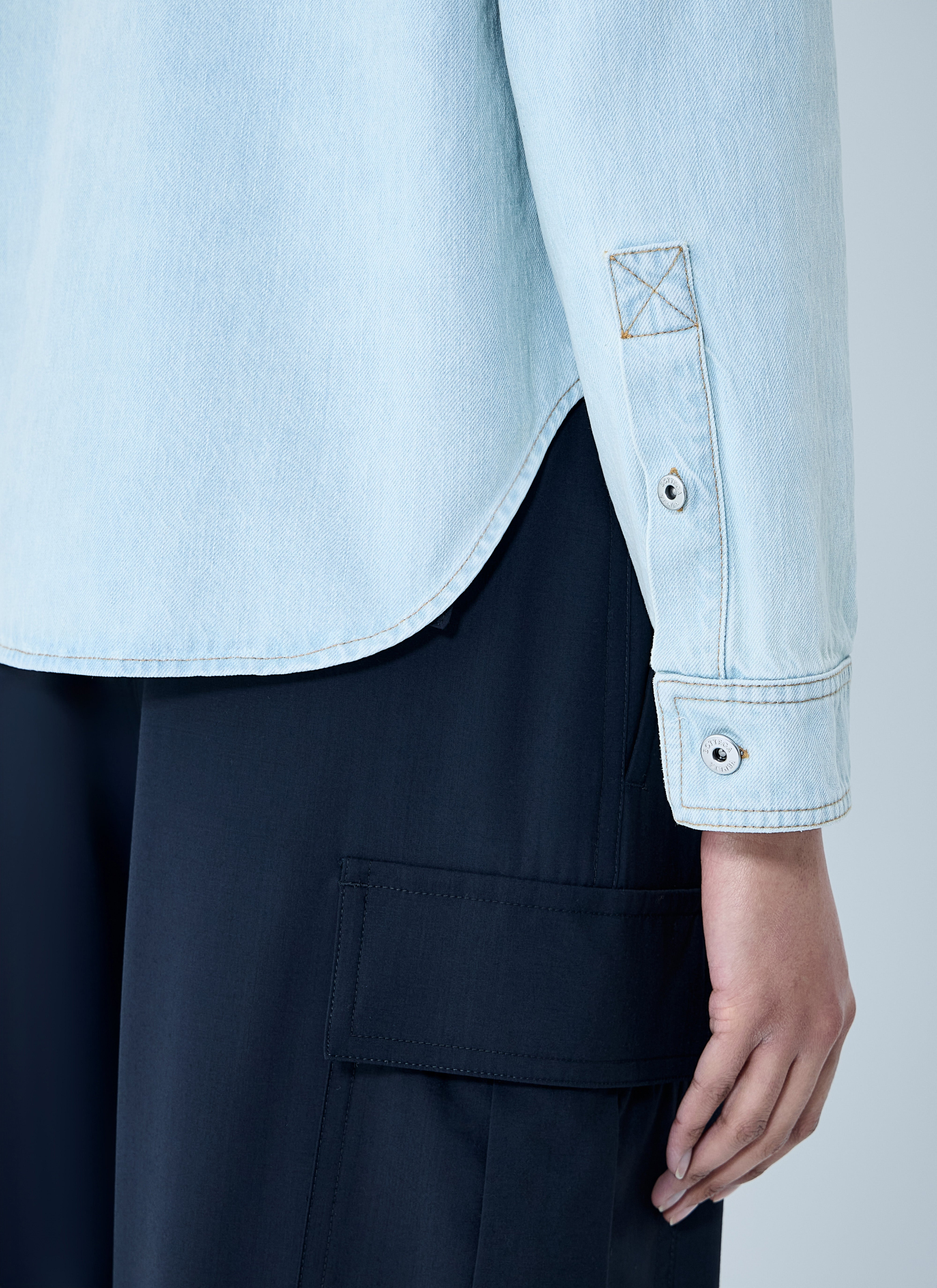 Bottega Veneta Women Extra Bleach Denim Shirt - 6