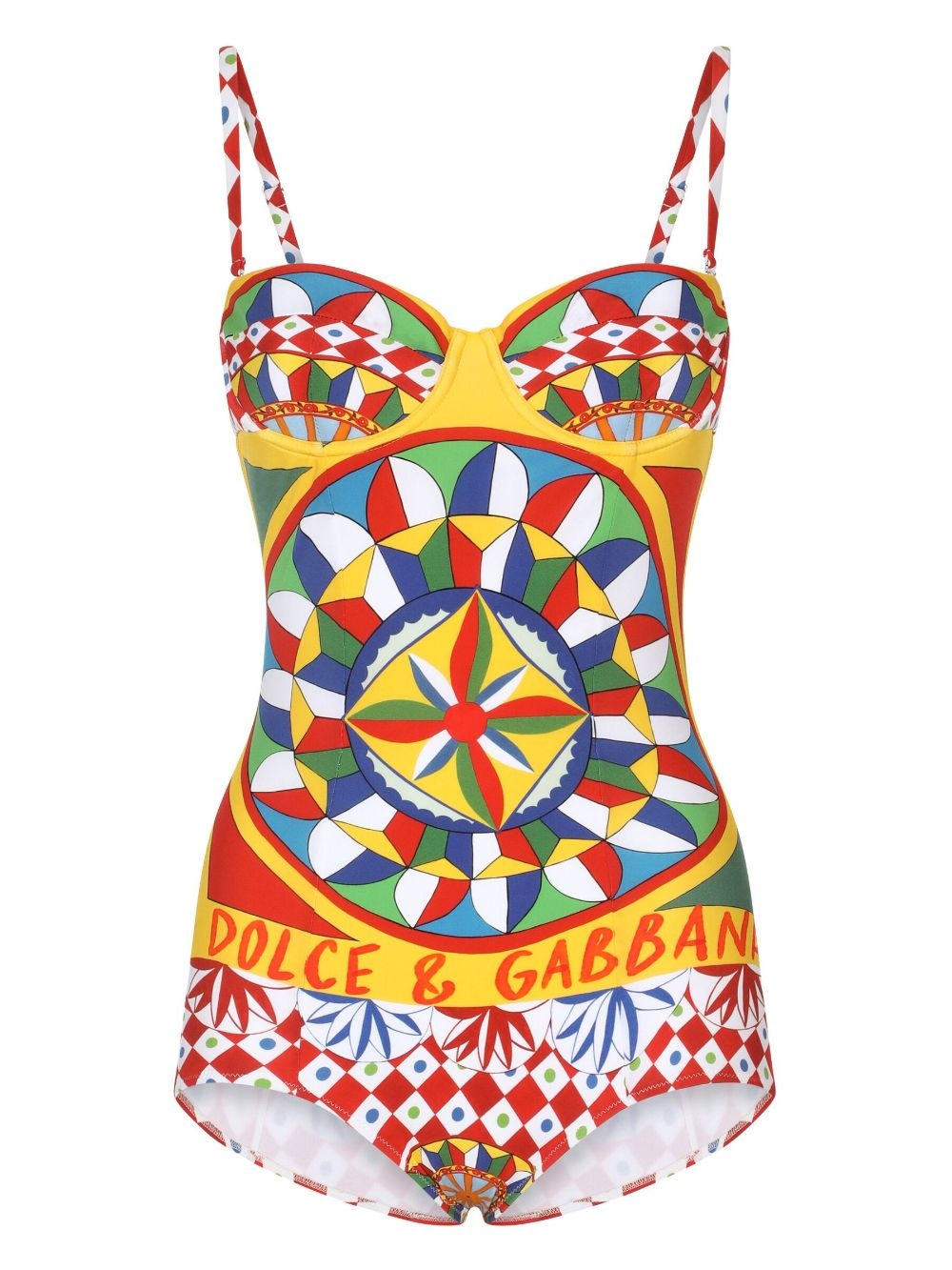 Carretto-print one-piece swimsuit - 1