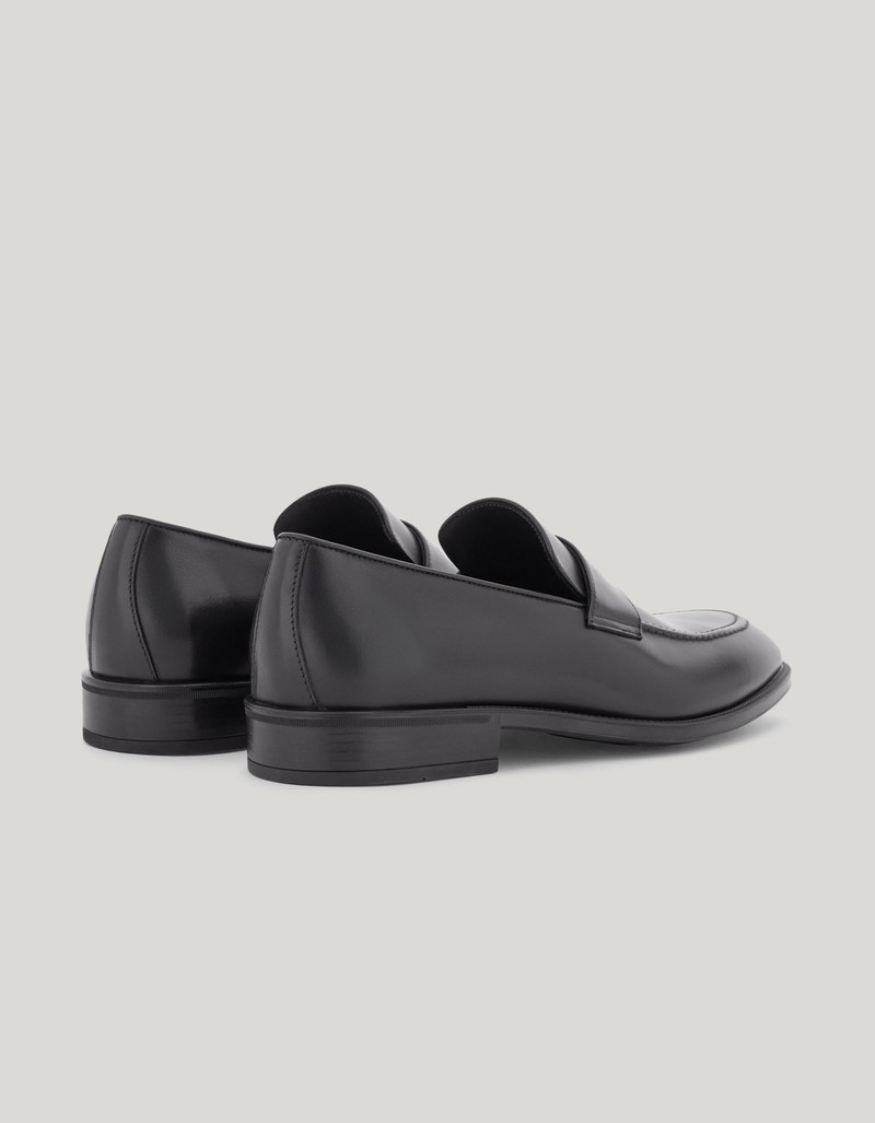 Canali BLACK CALFSKIN PENNY LOAFERS outlook