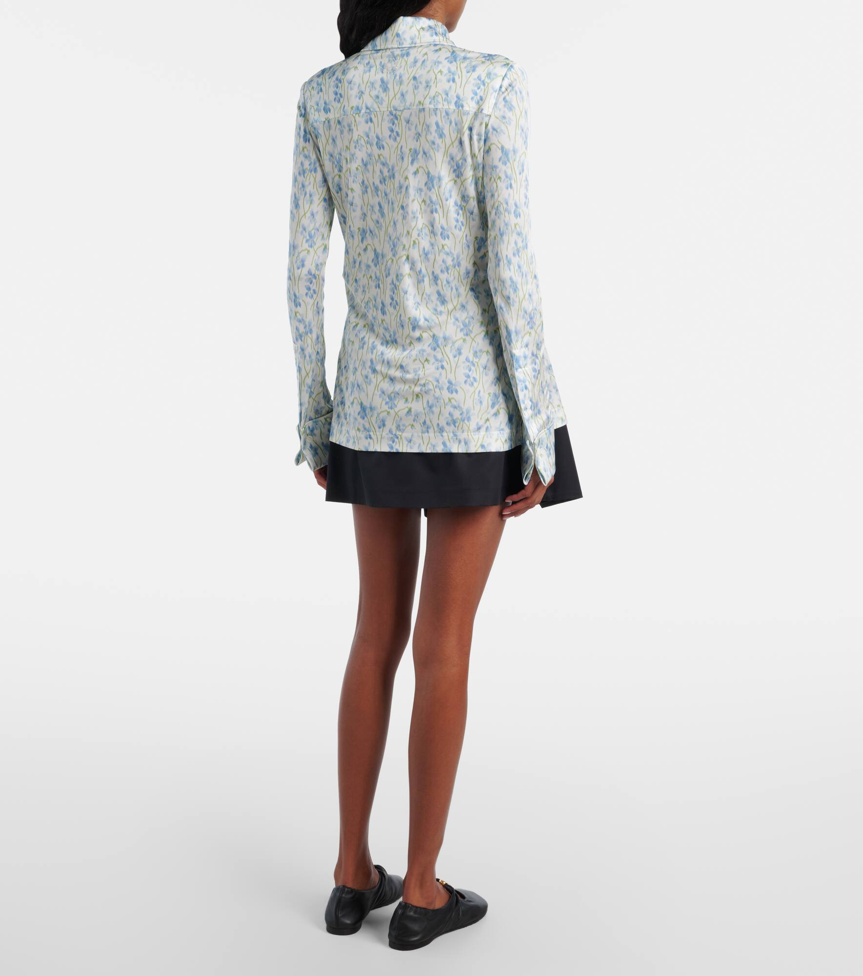 Floral satin jersey shirt - 3
