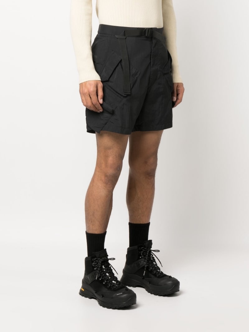 strap-detailing high-waisted shorts - 3