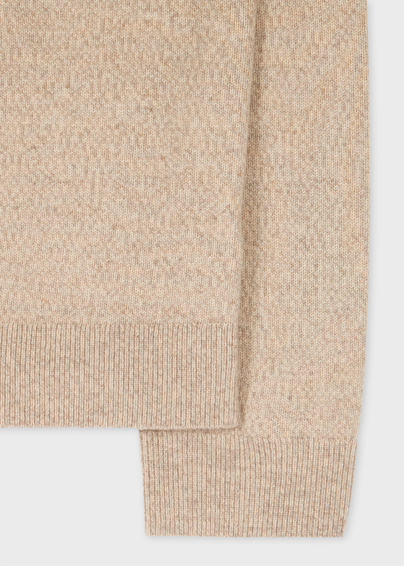 Paul Smith Ecru Marl 'Palm Tree' Merino Wool Sweater outlook