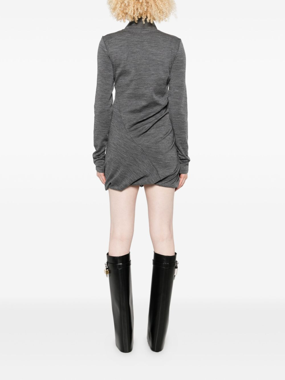 turtleneck gathered dress - 4