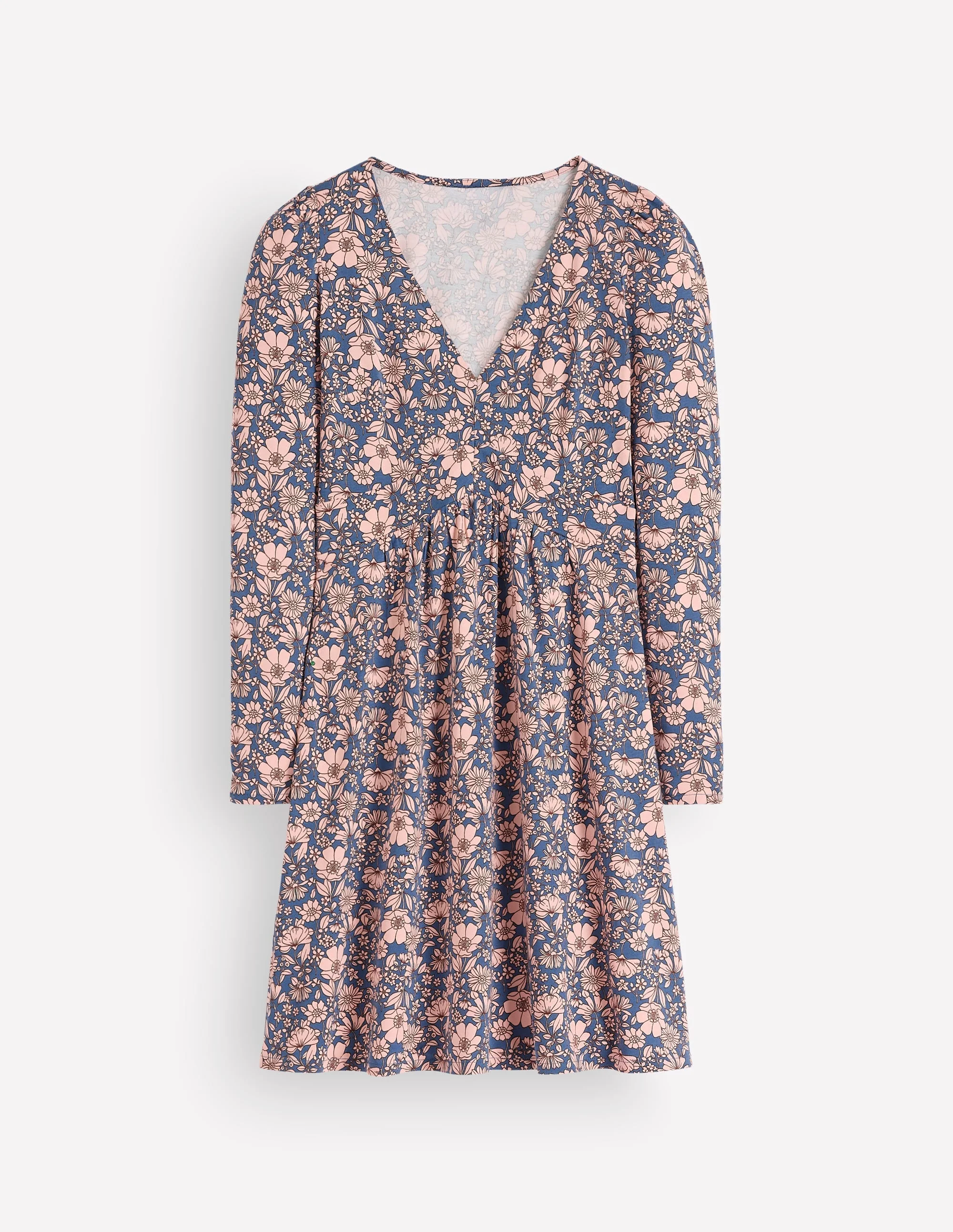 Briony Jersey Short Dress-Ballet Slipper, Floral Field - 1