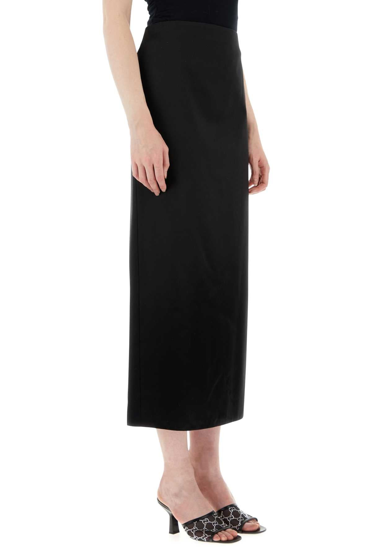 Gucci Women Black Satin Skirt - 3