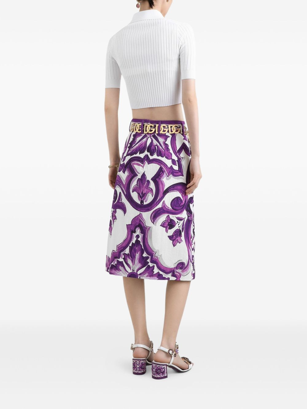 graphic-print midi skirt - 3