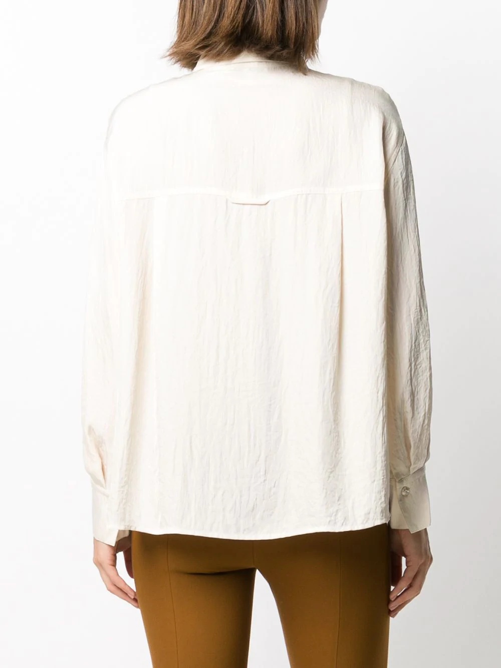 long-sleeved patch pocket shirt - 4