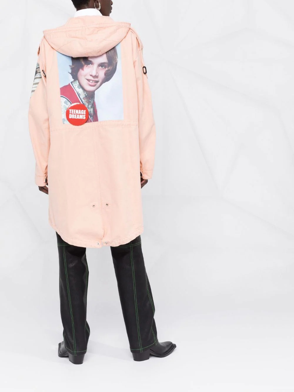 photograph-print hooded coat - 6