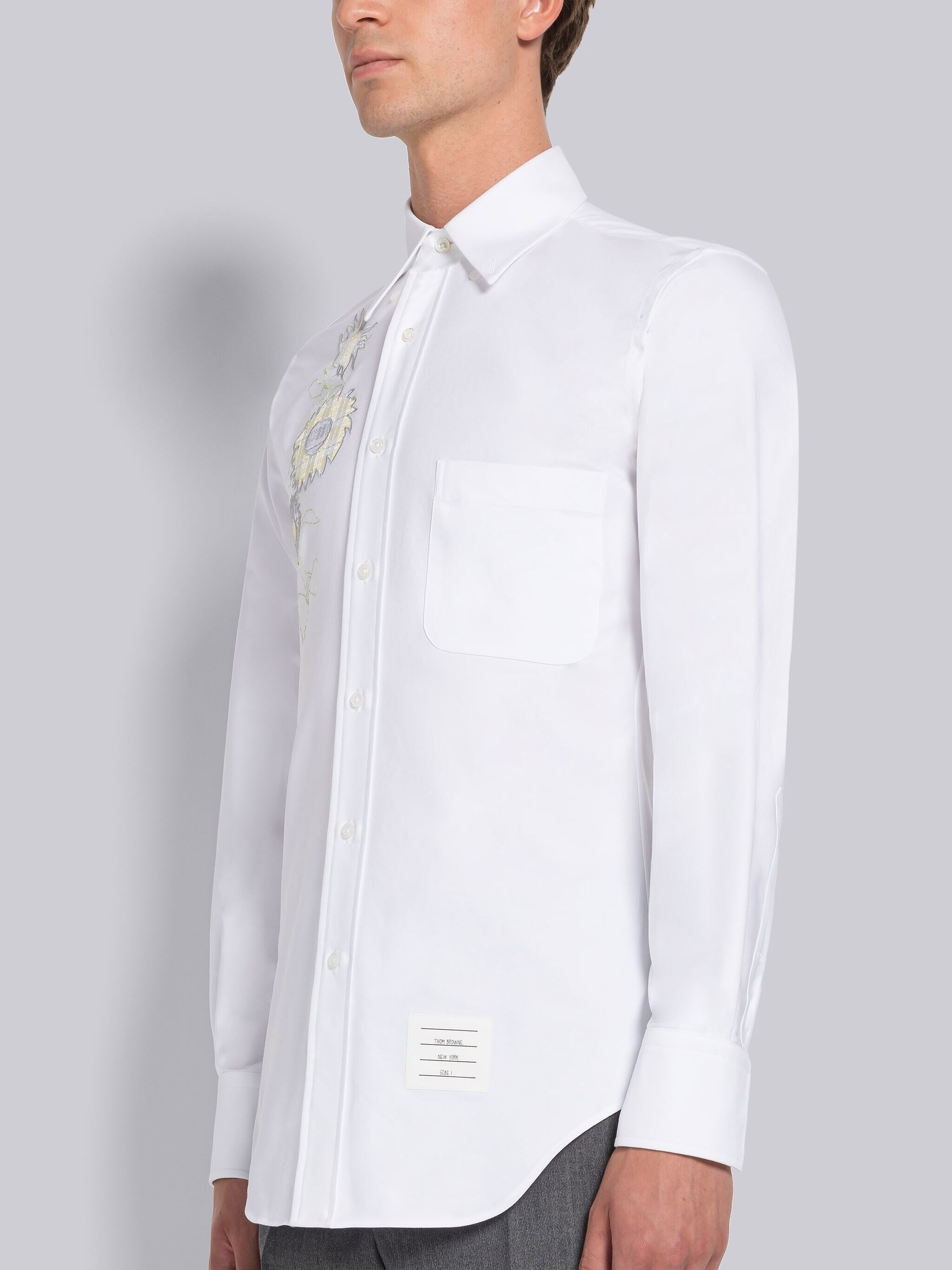 MADRAS FLOWER PATCH APPLIQUE POINT COLLAR SHIRT - 2