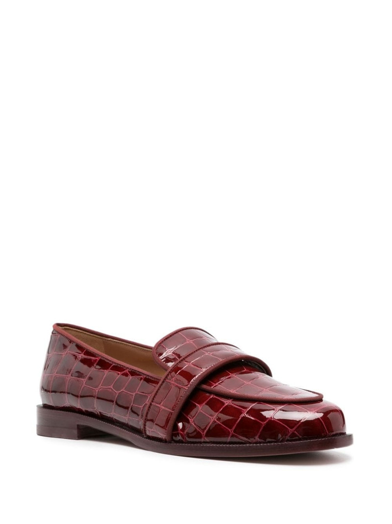 AQUAZZURA Martin crocodile-embossed leather loafers outlook