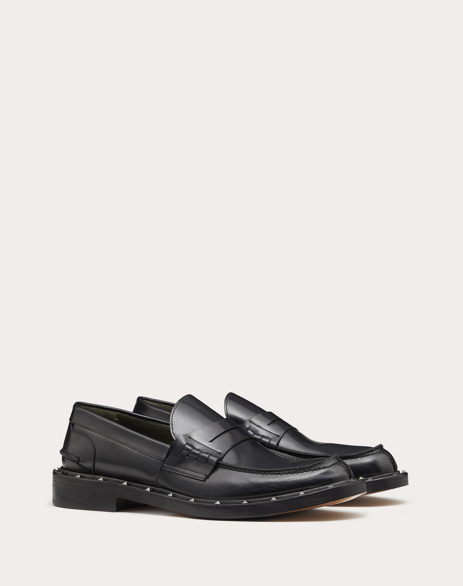 SEMI-GLOSS CALFSKIN STUDDED MOCCASIN - 2