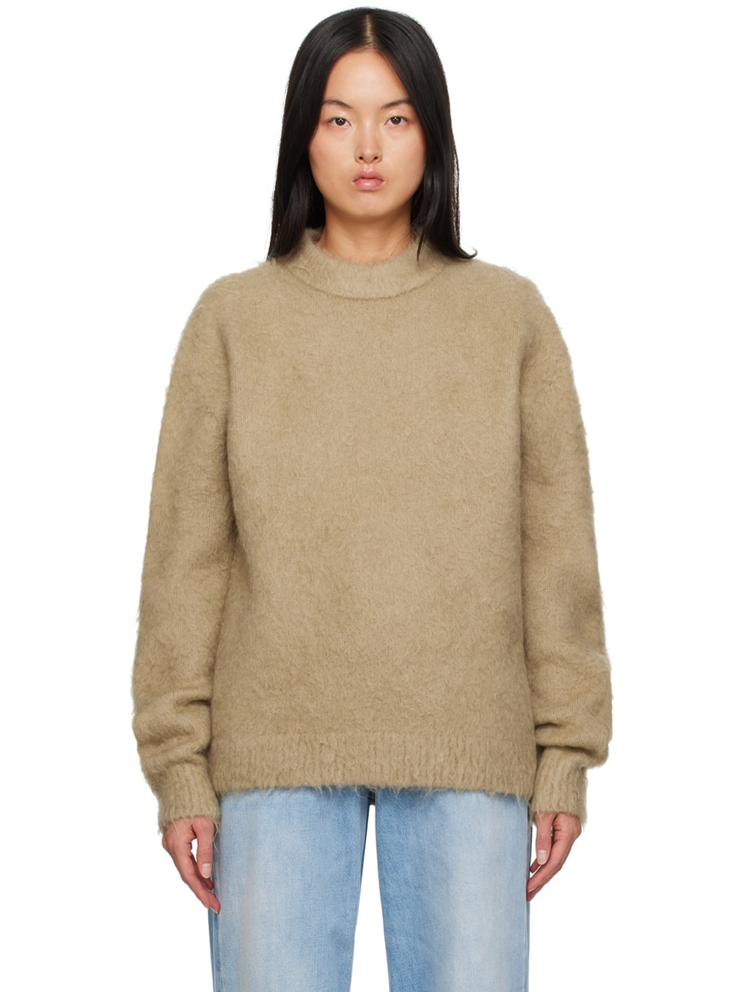 Beige Crewneck Sweater - 1