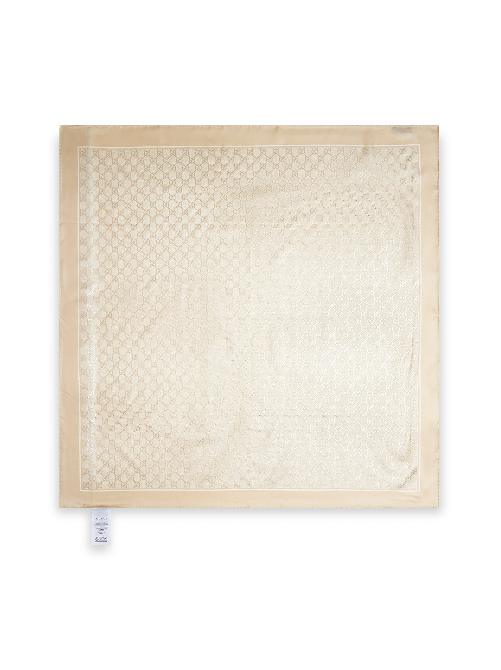 Gucci Women Ivory Gg Silk Carré - 3