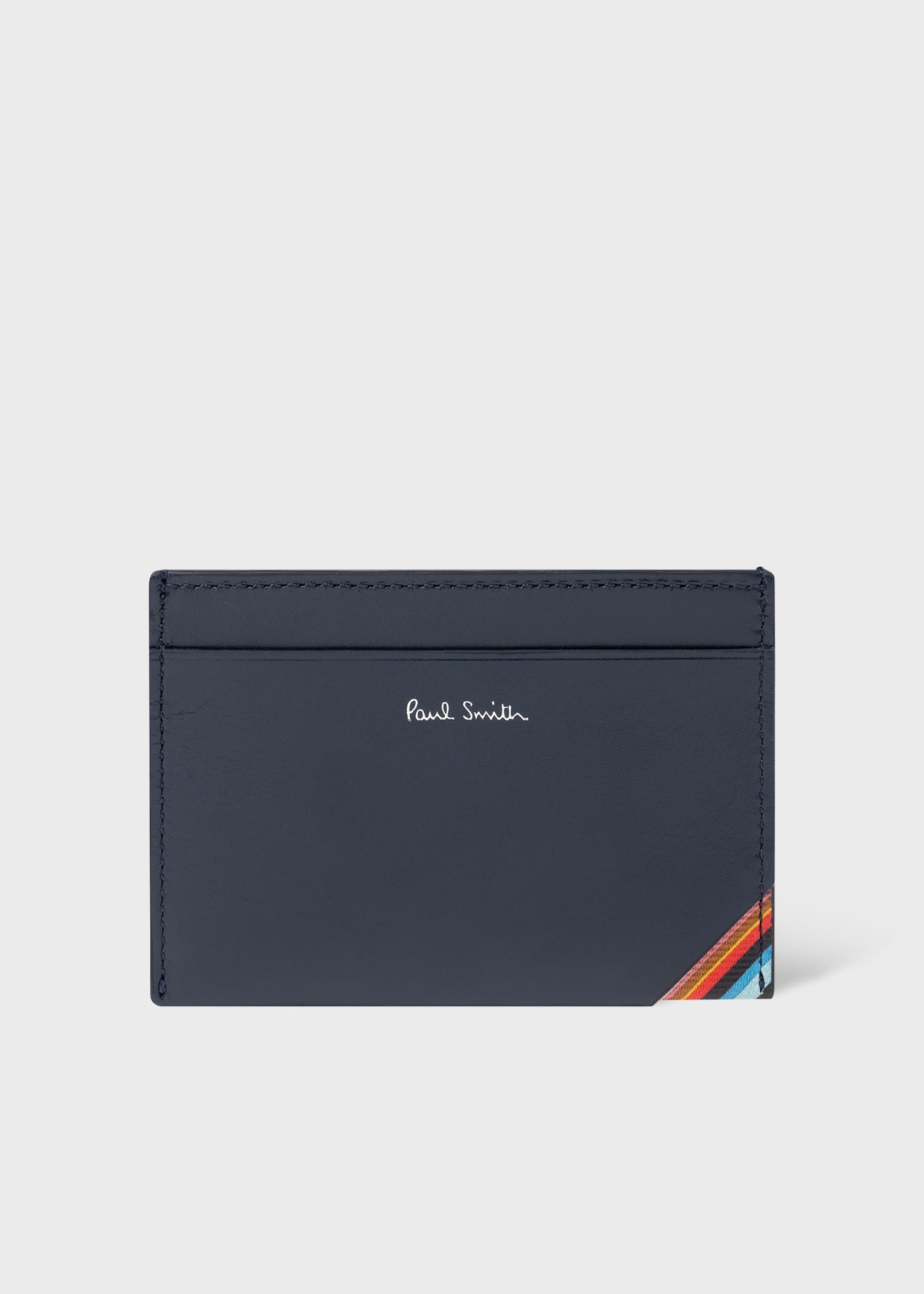 Leather 'Signature Stripe' Credit Card Holder - 1