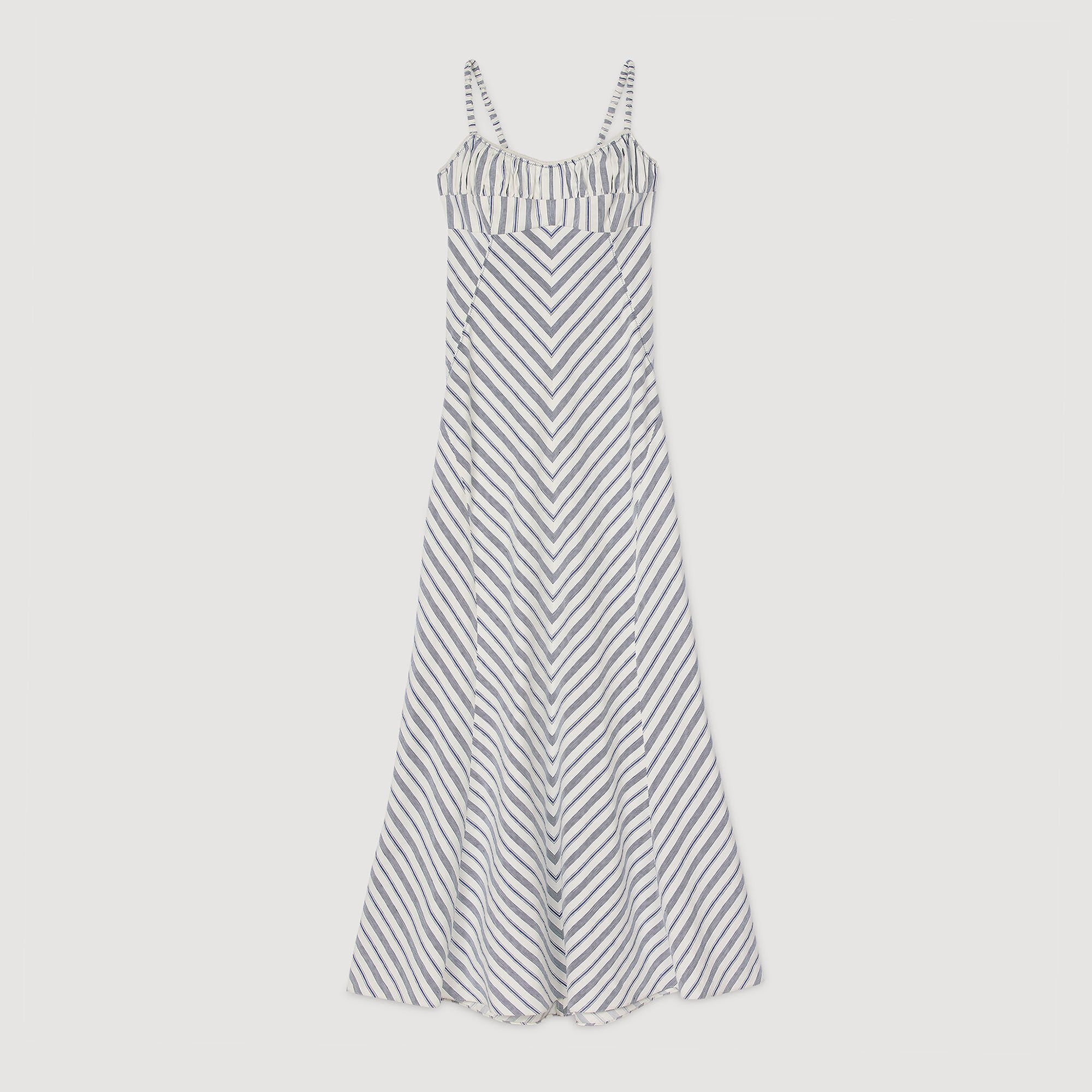 STRIPED MAXI DRESS WITH STRAPS - 6