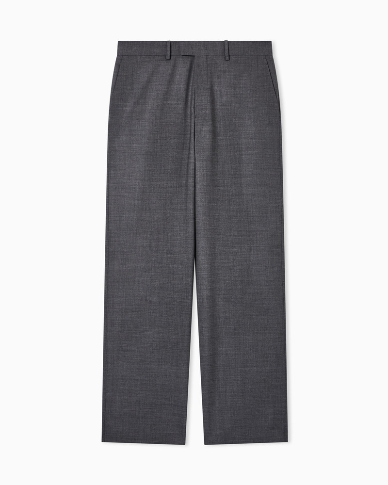 SOFT-FINISH STRETCH WOOL-CANVAS TROUSERS 1