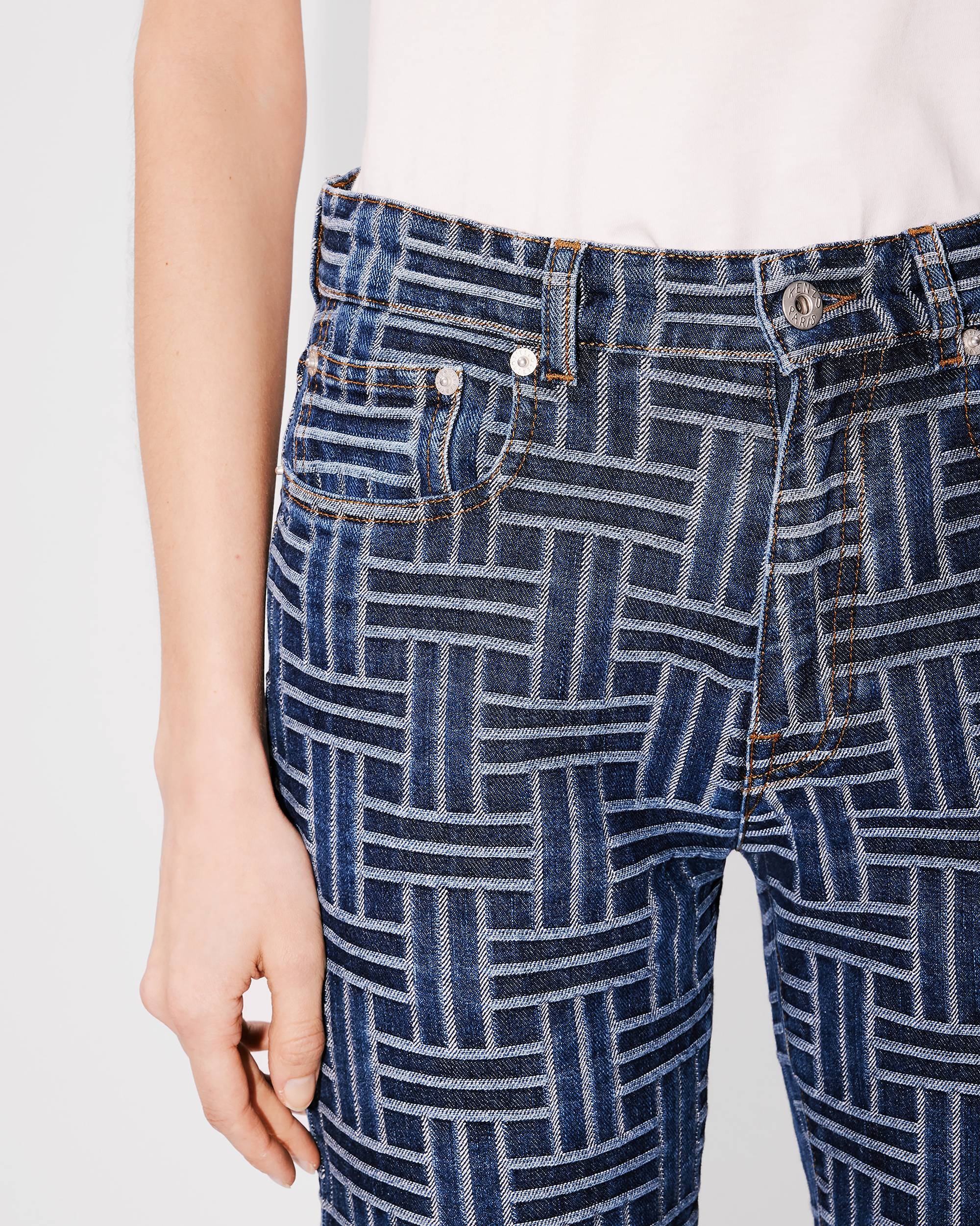 'KENZO Weave' BARA cropped jeans in japanese denim - 6