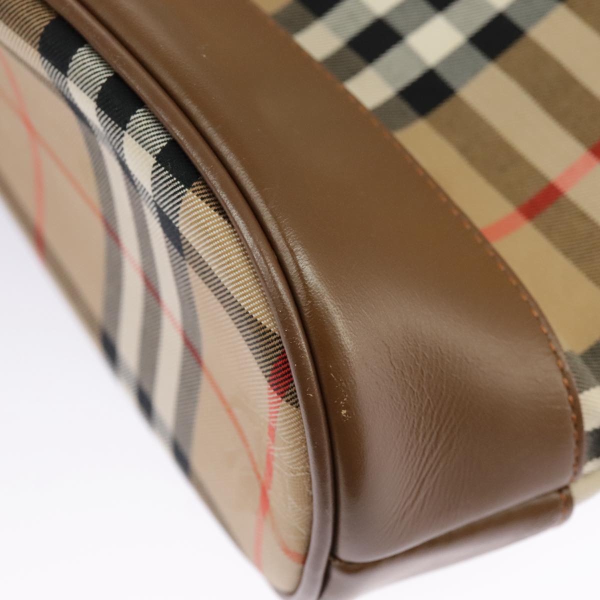 Burberry Nova Check Shoulder Bag Canvas Beige Gold - 10