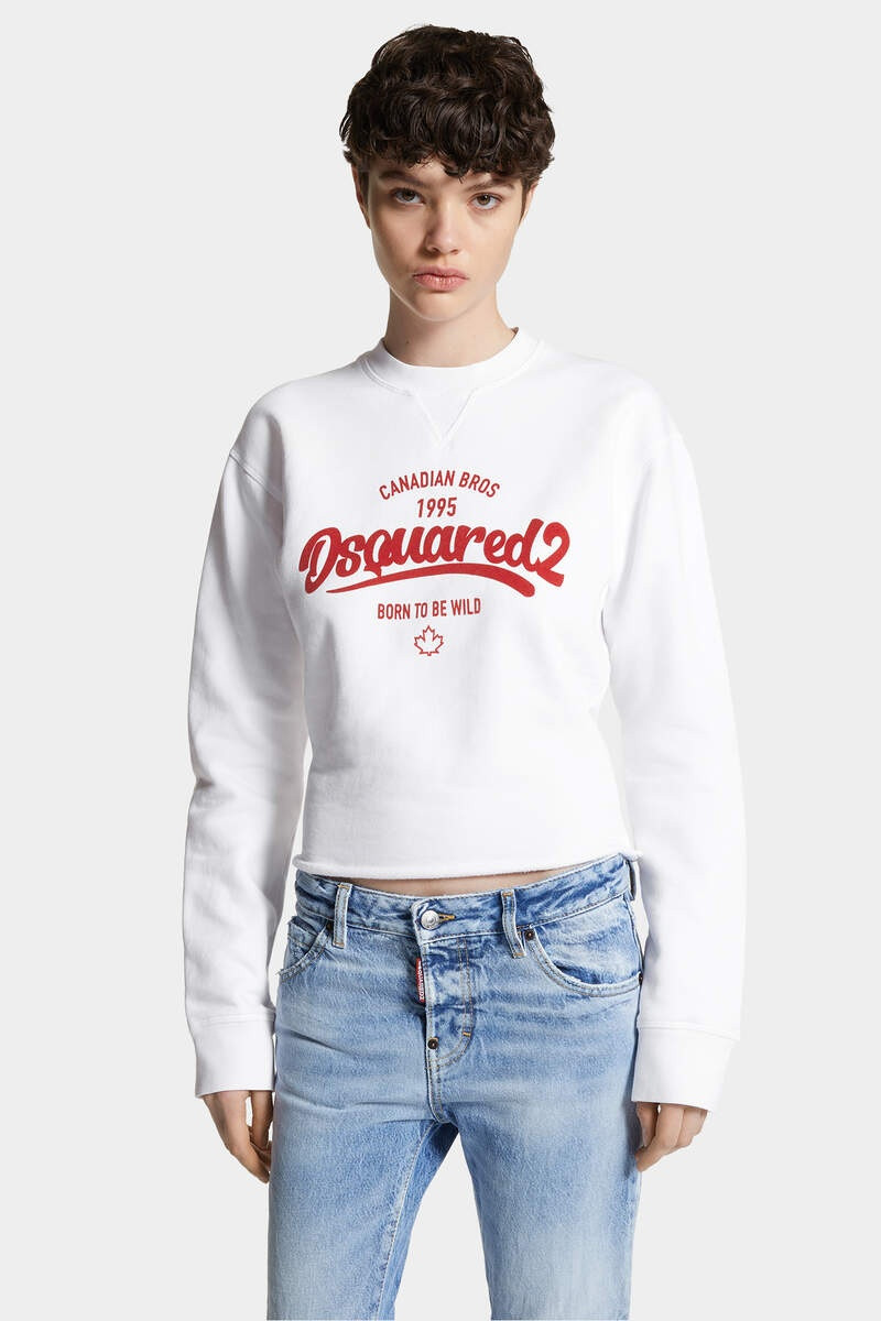 SUPERNEGATIVE DYED JUST RIGHT CROPPED RAW HEM CREWNECK 3