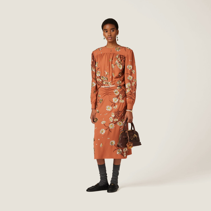 Miu Miu Embroidered sablé top outlook