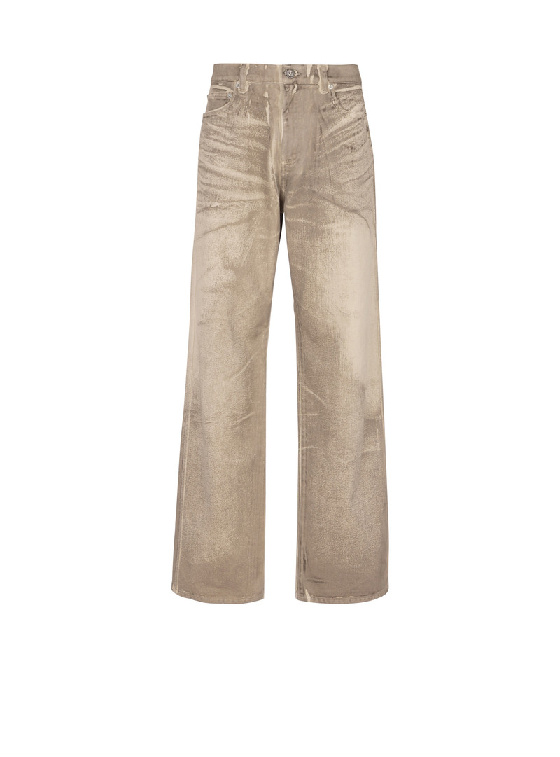 Loose-fit beige denim jeans - 1