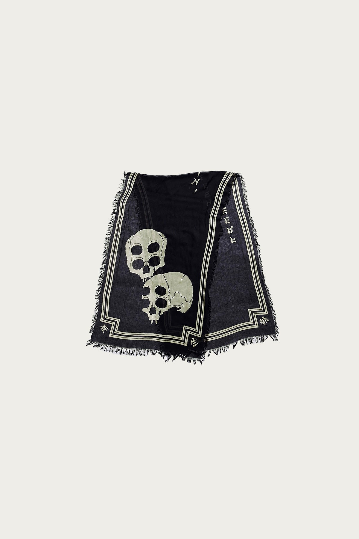 RAYON WABI SABI RAINSKULL STOLE - BLACK - 2