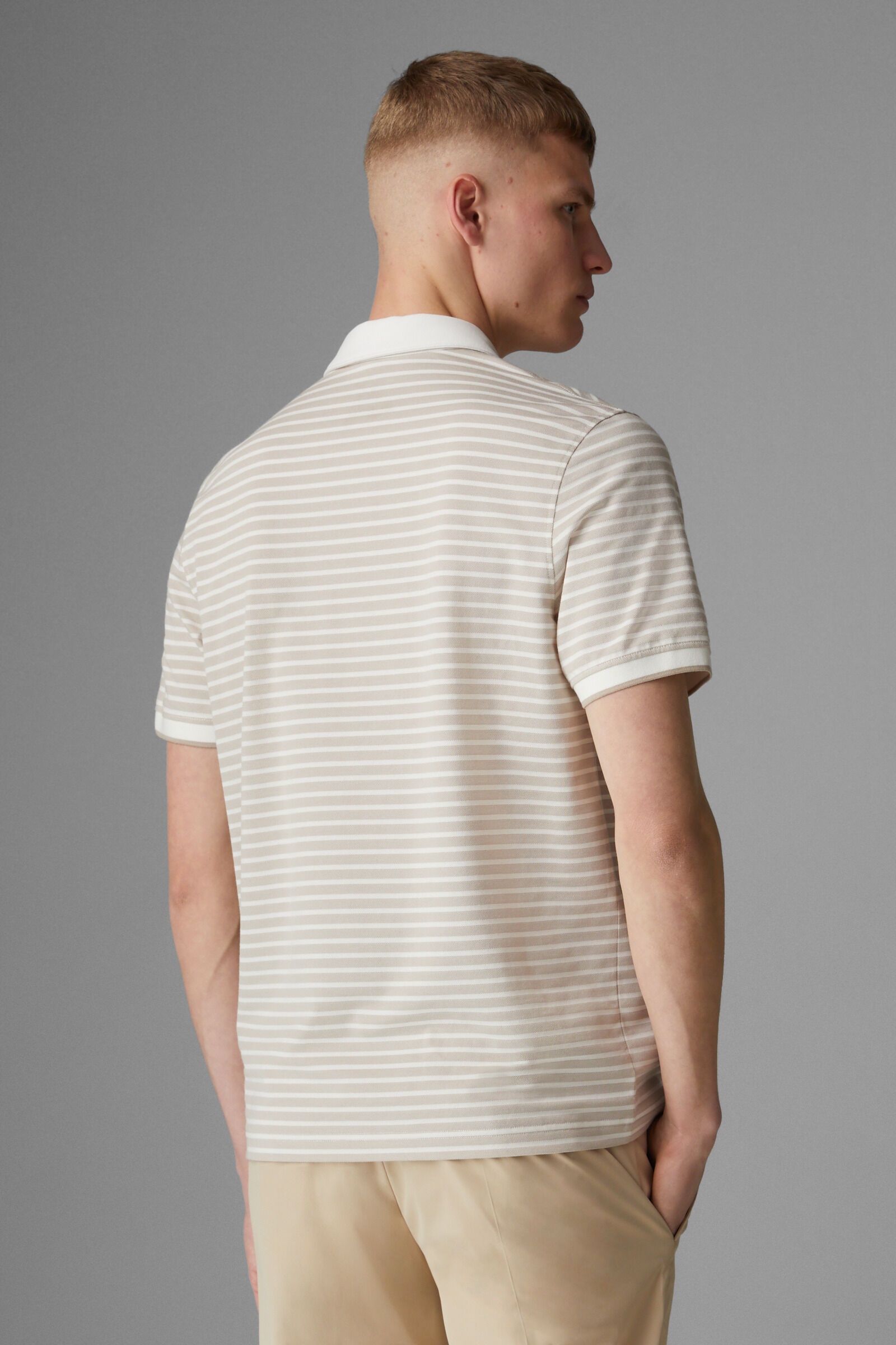 Timo Polo shirt in Beige/White - 3