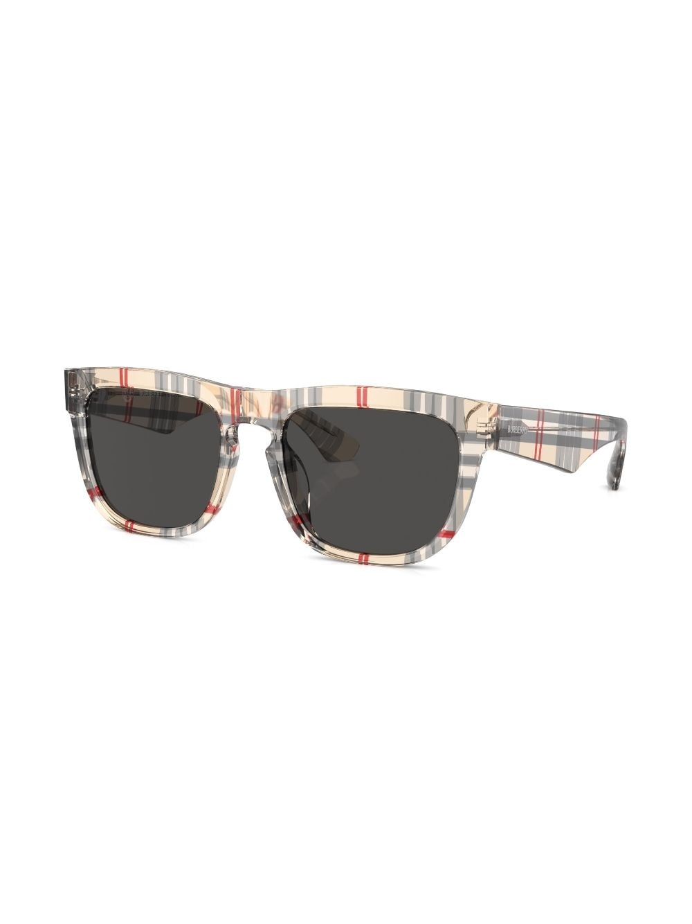 Vintage check-pattern square-frame sunglasses - 2