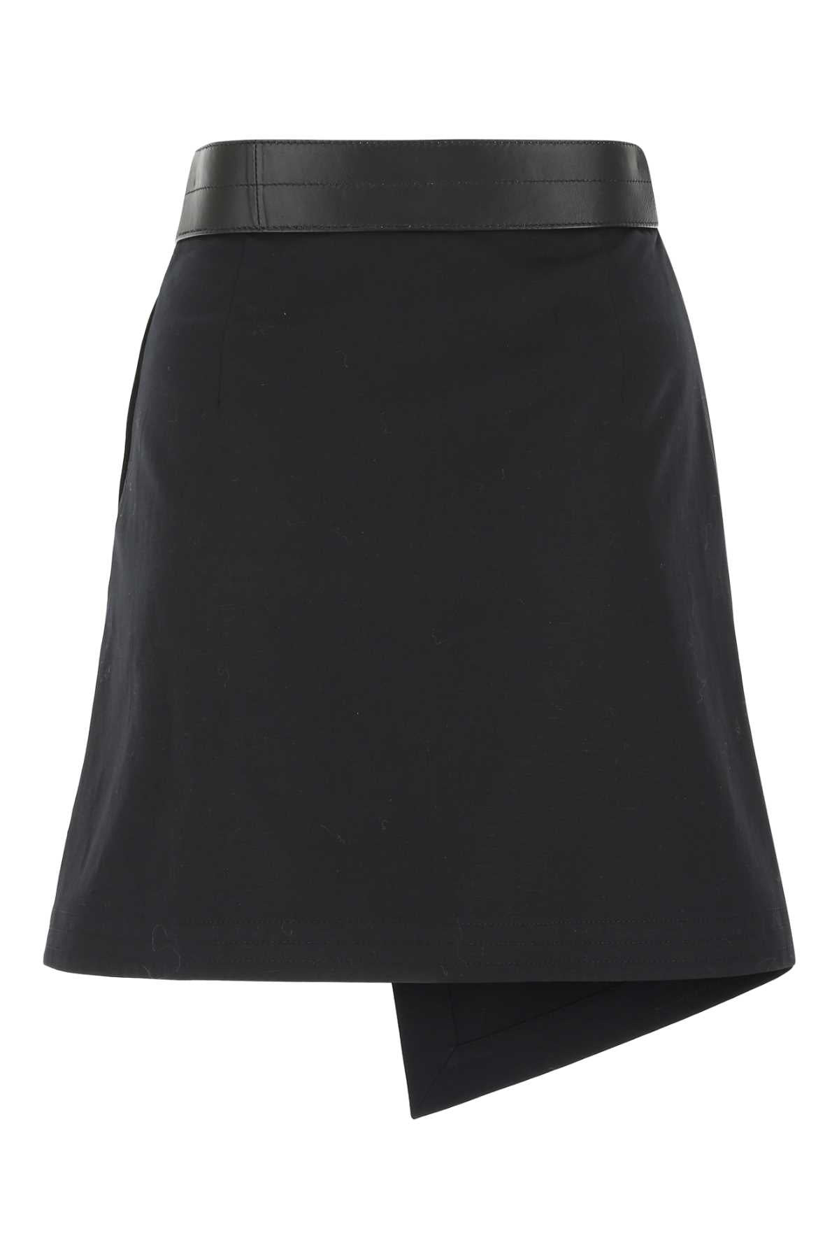 Loewe Women Black Cotton Blend Mini Skirt - 2