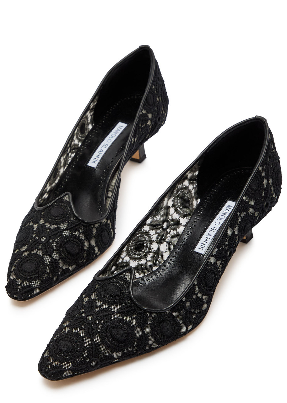 Manolo Blahnik Euridi 50 Lace Pumps - 3
