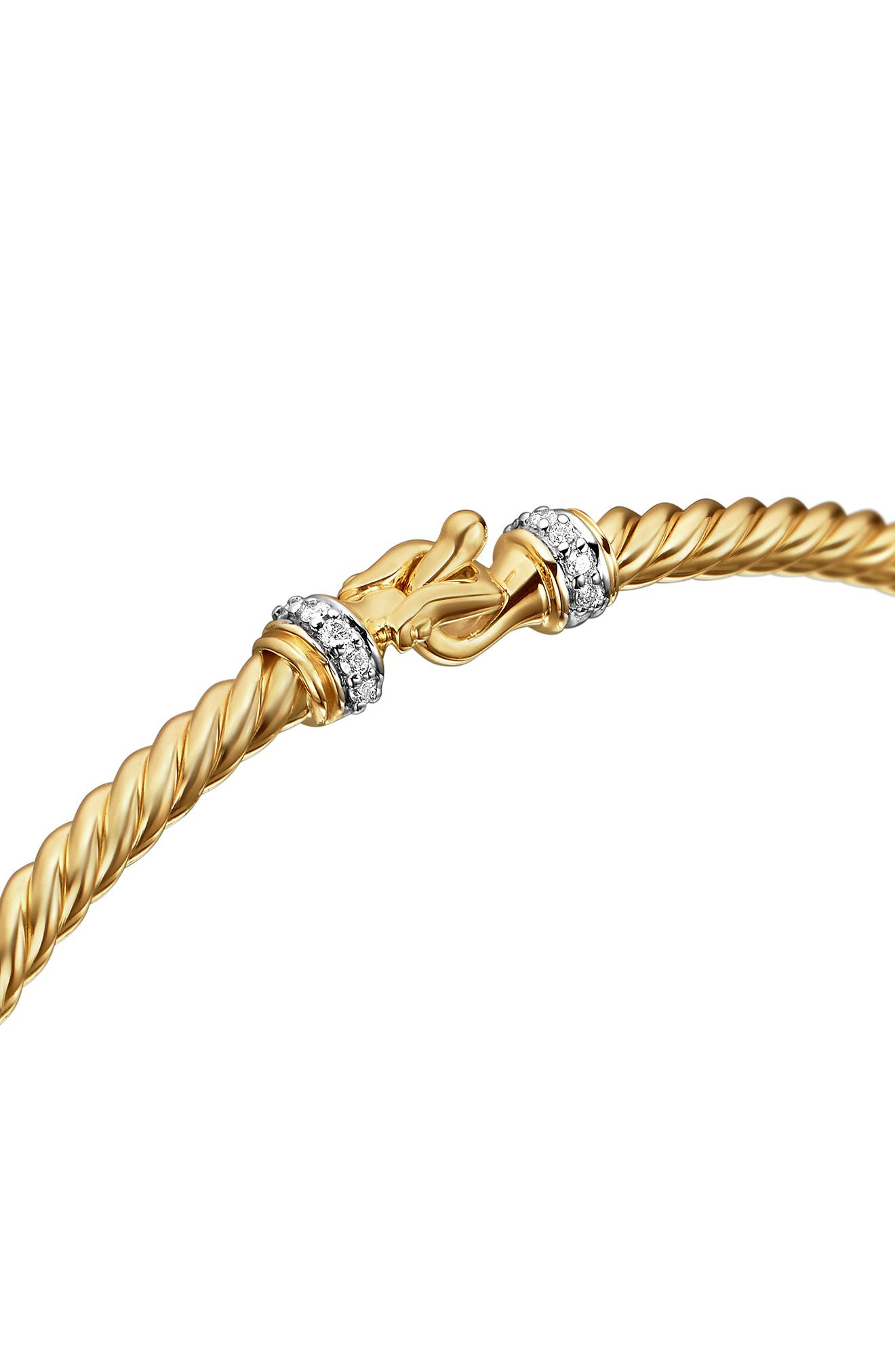 David Yurman Buckle Classic 18K Yellow Gold & Diamond Cable Bracelet, 2.6mm at Nordstrom - 6