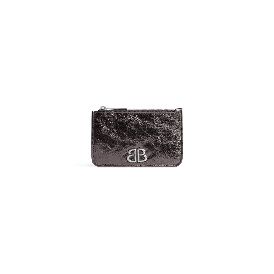 Women's Monaco Long Coin And Card Holder Metallized in Dark Grey - 1