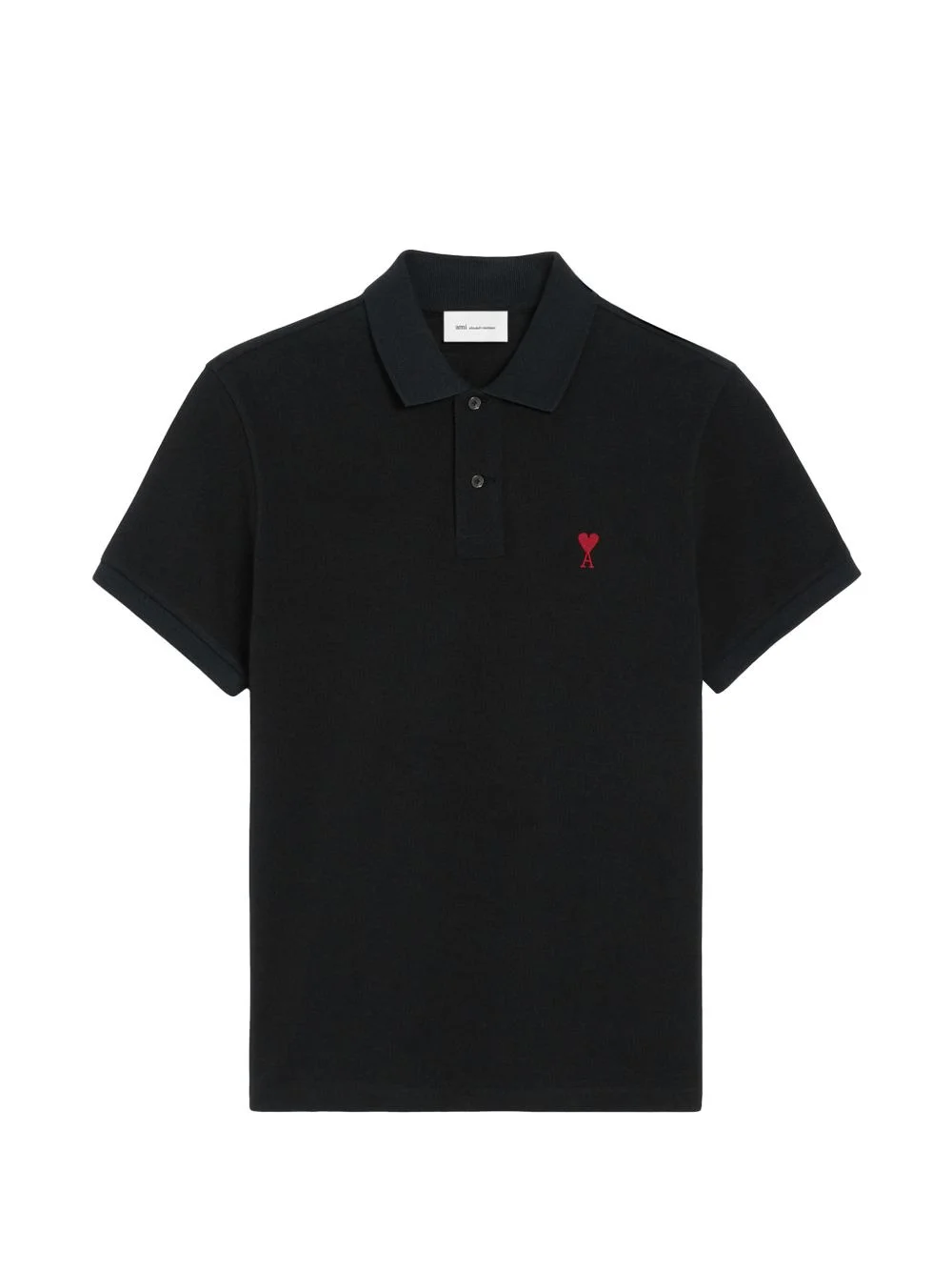 black cotton polo with Ami De Coeur - 1