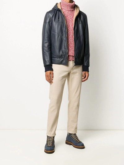 Brunello Cucinelli reversible hooded bomber jacket outlook