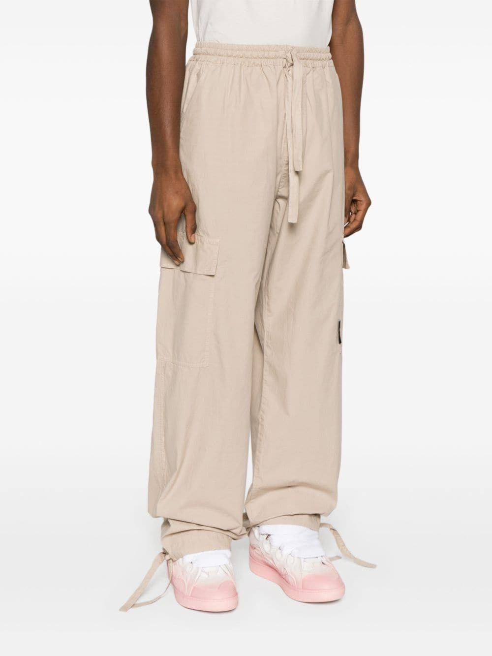 straight-leg cotton cargo trousers - 3