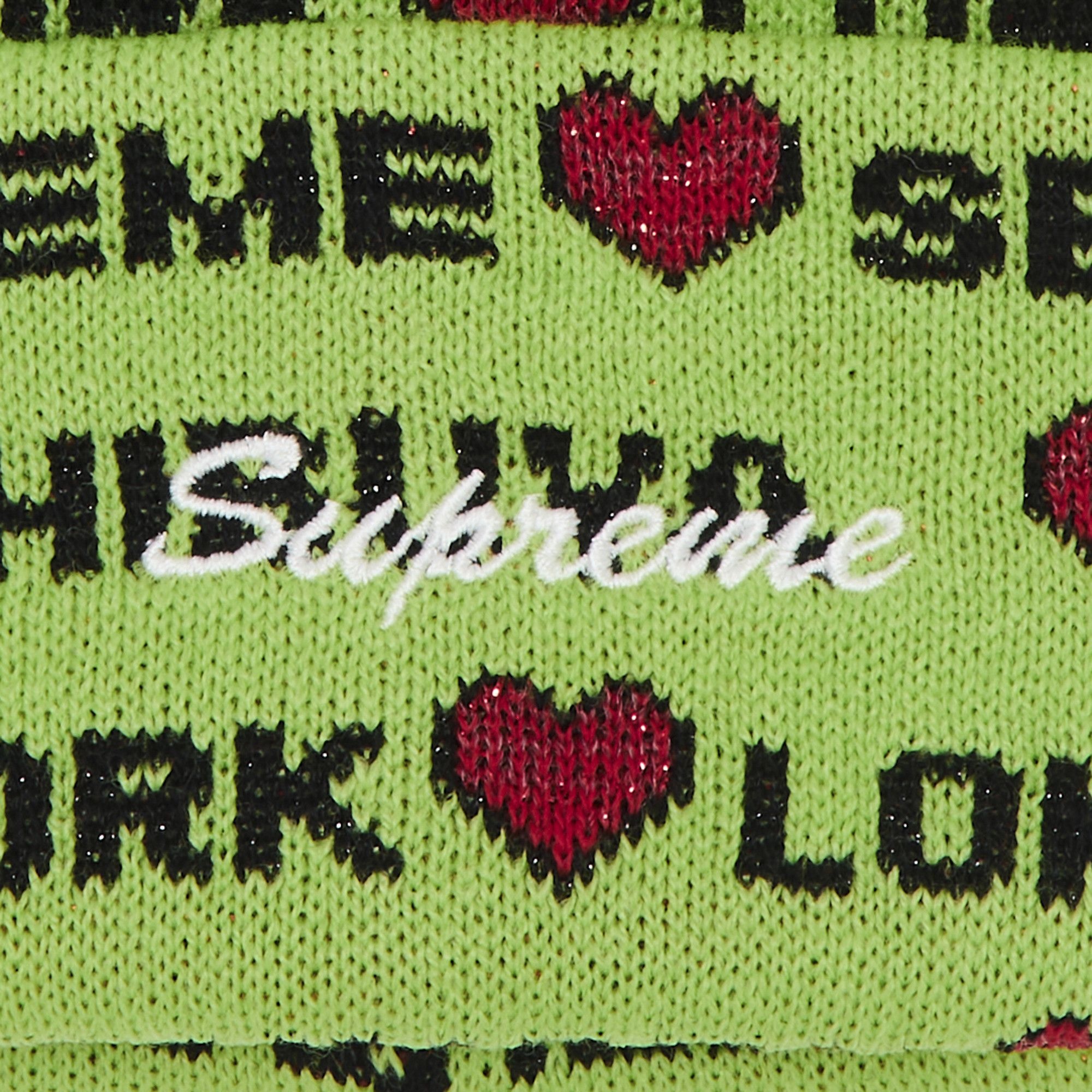 Supreme Hearts Beanie 'Lime' - 3
