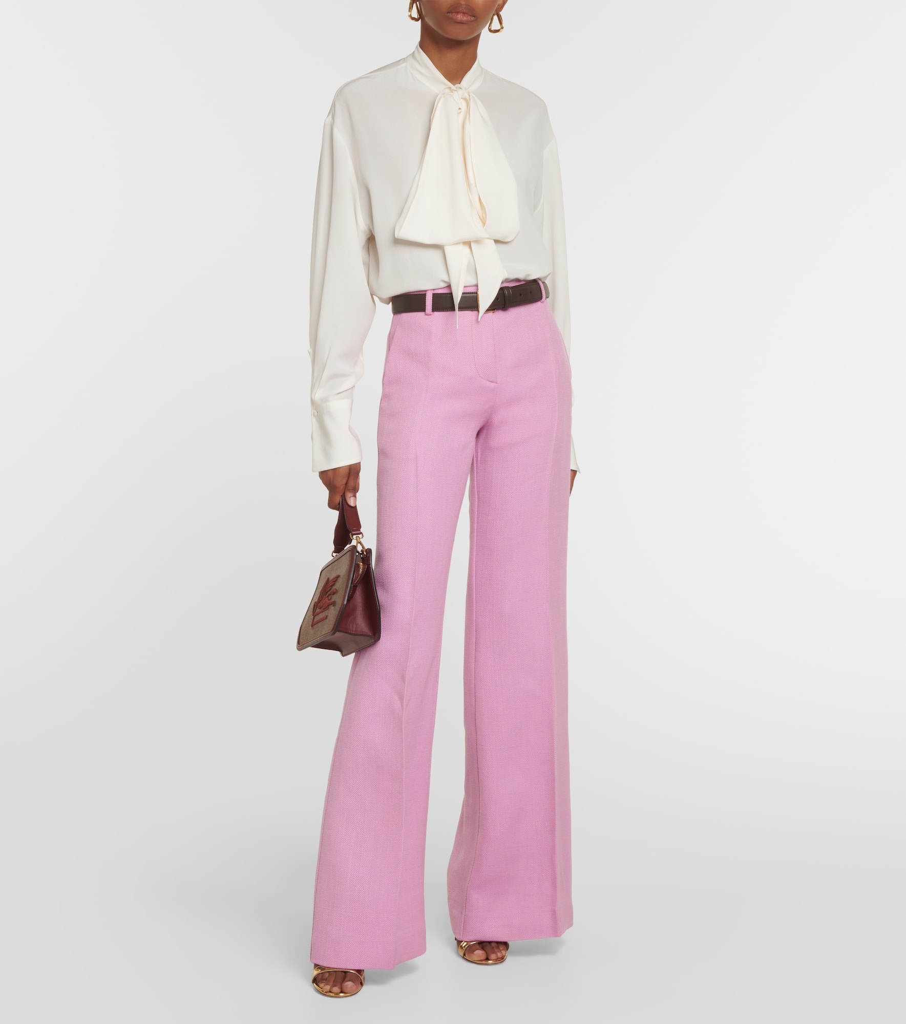 Wide-leg wool-blend pants - 2