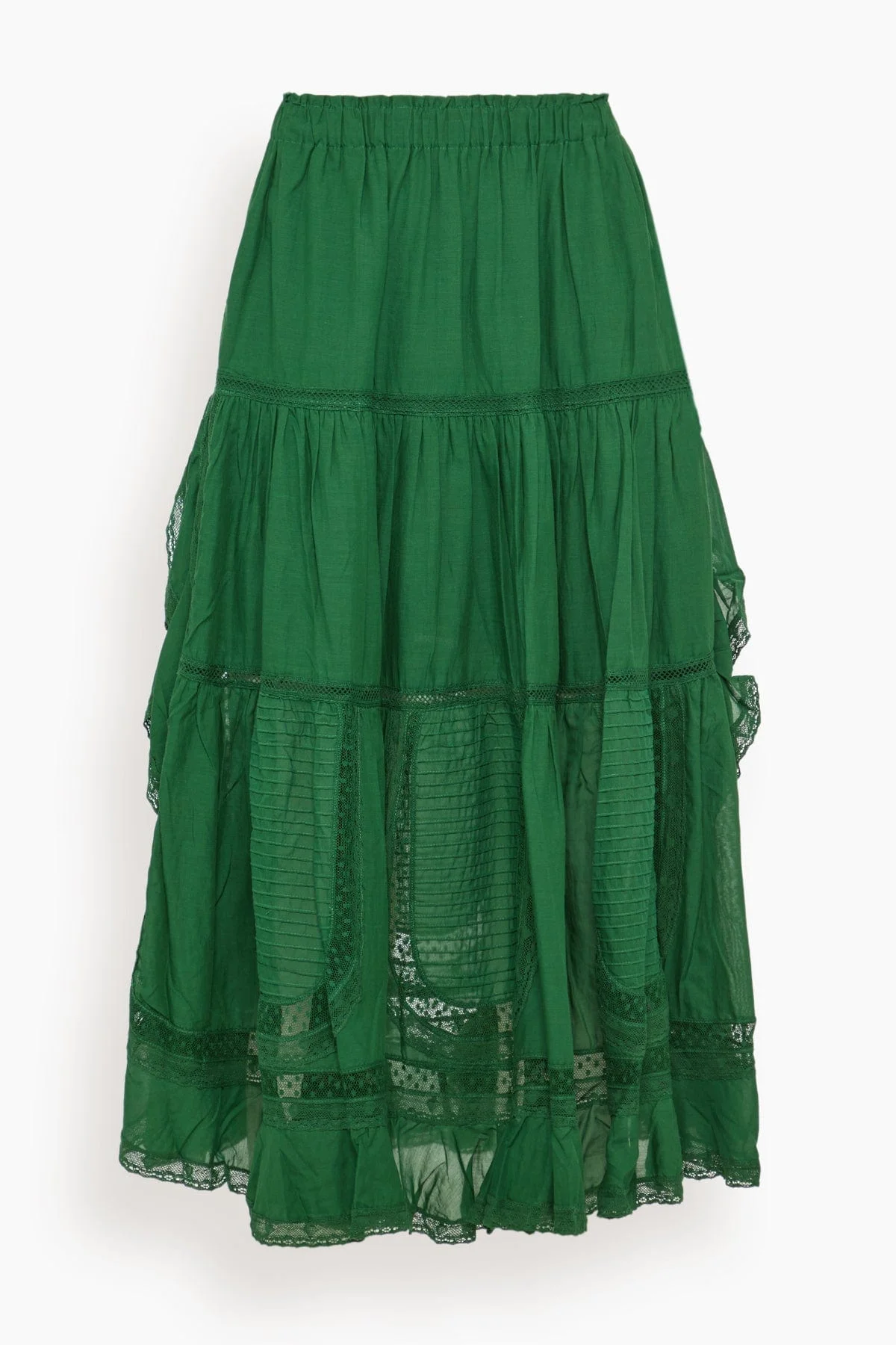 Franca Lace Midi Skirt in Green - 1