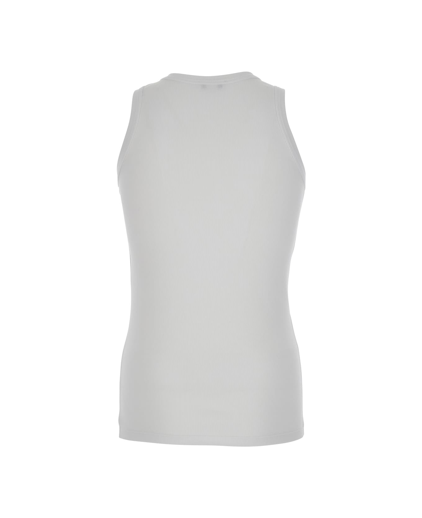 Tank Top In White Cotton - 2