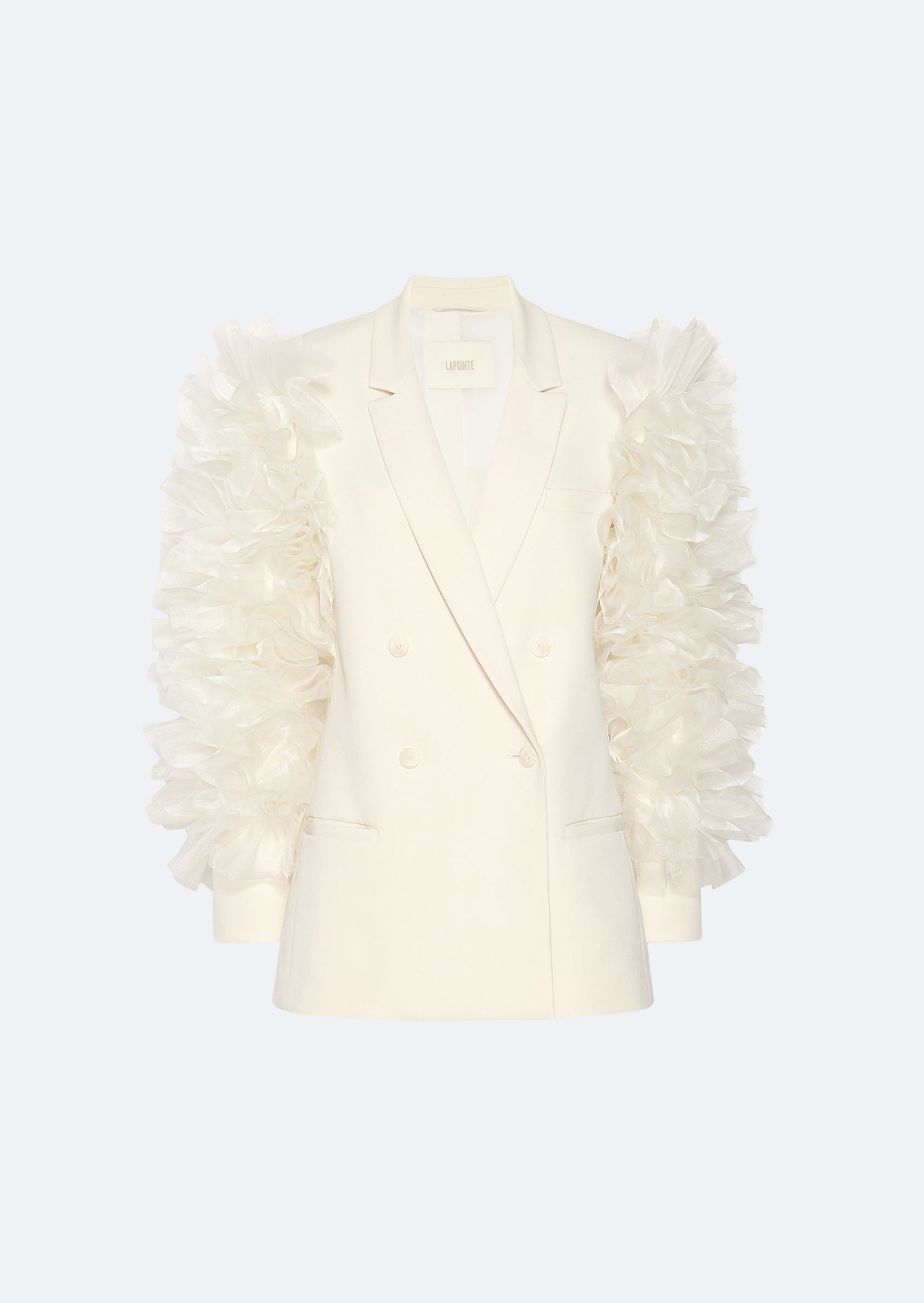 Matte Crepe Ruffle Poof Blazer - 1