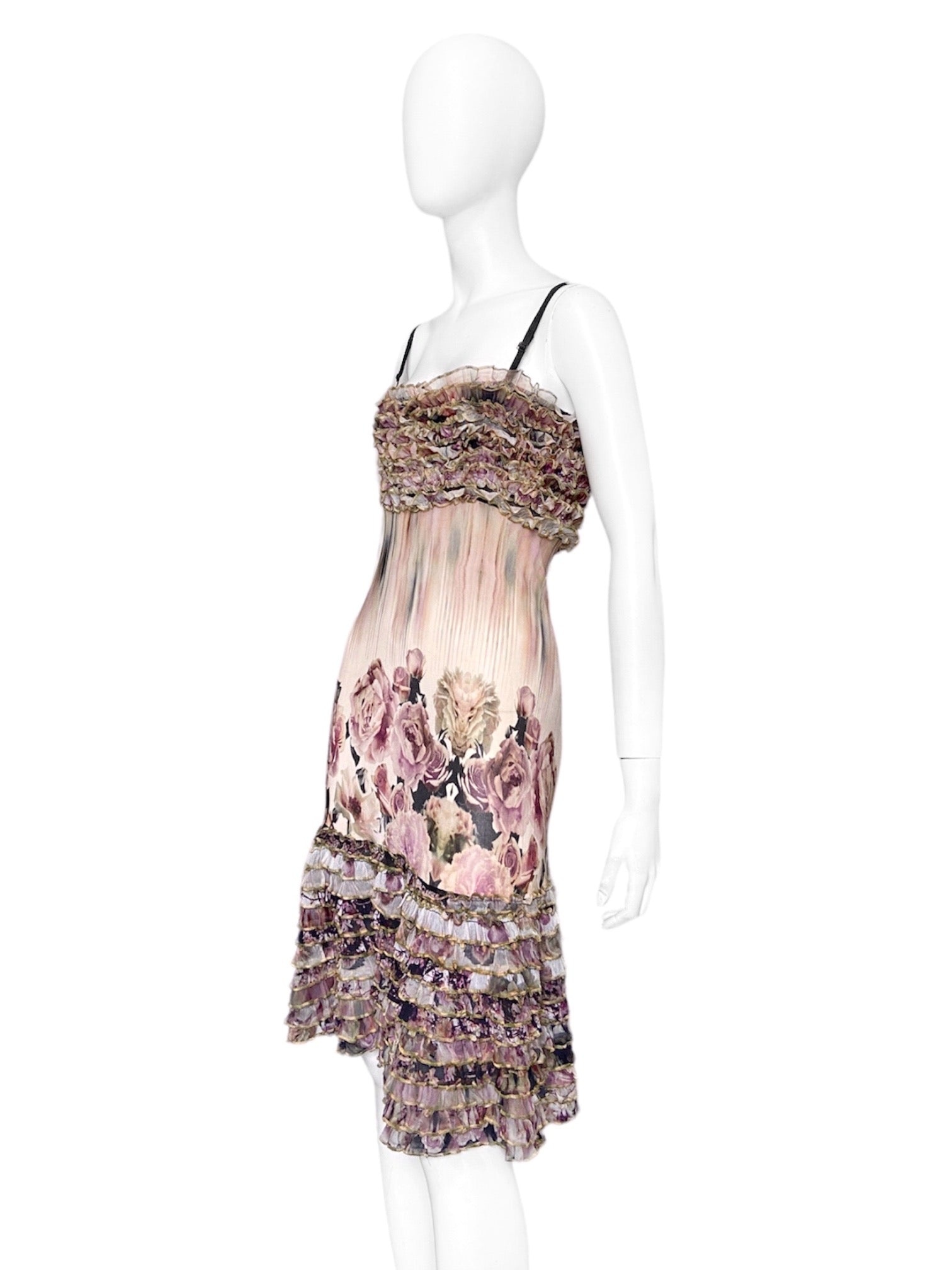 Jean Paul Gaultier Spring 2011 Ruched Floral Mesh Dress S - 4