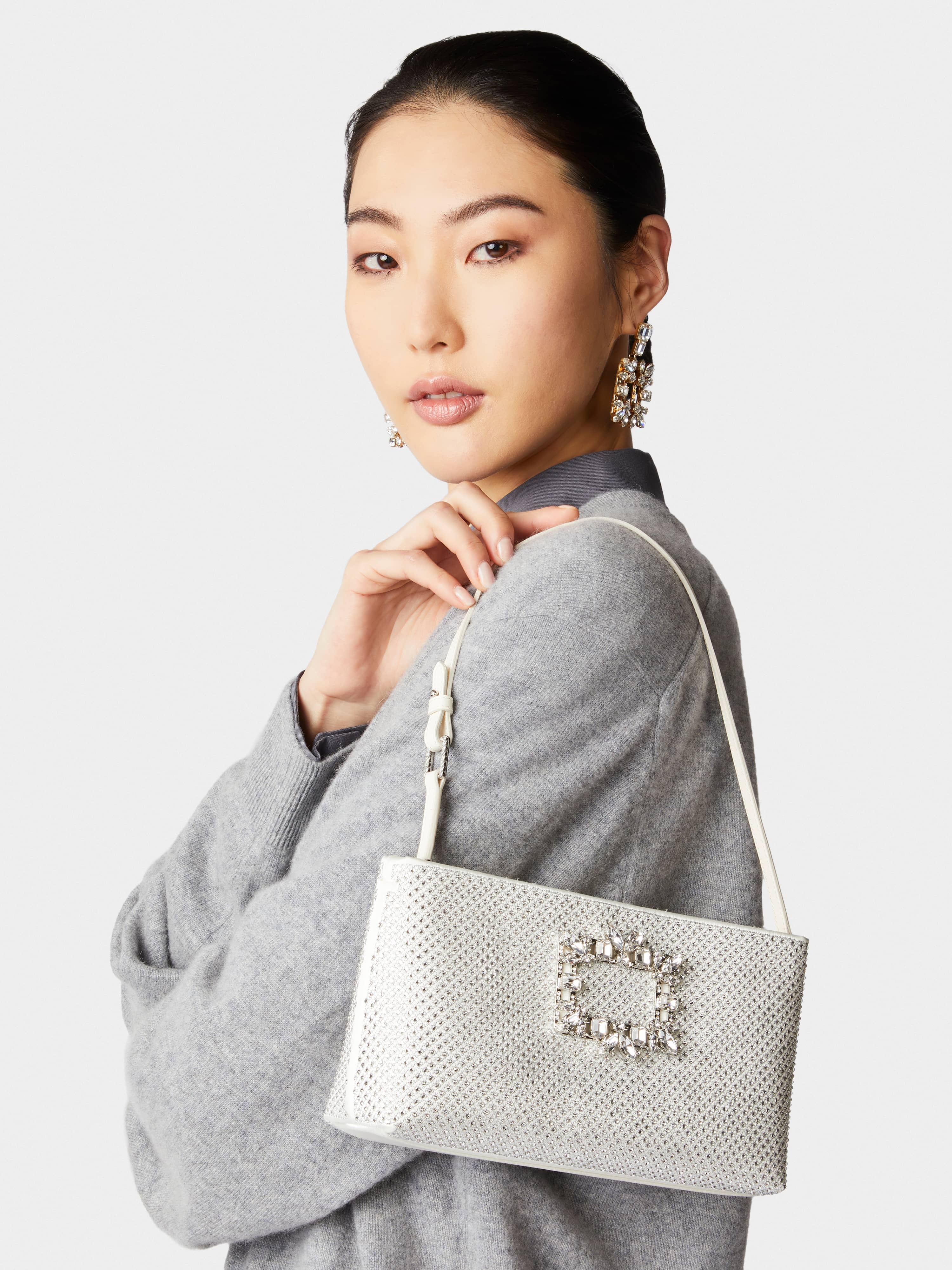 RV Nightlily Crystal Mesh Mini Bag in Satin - 2