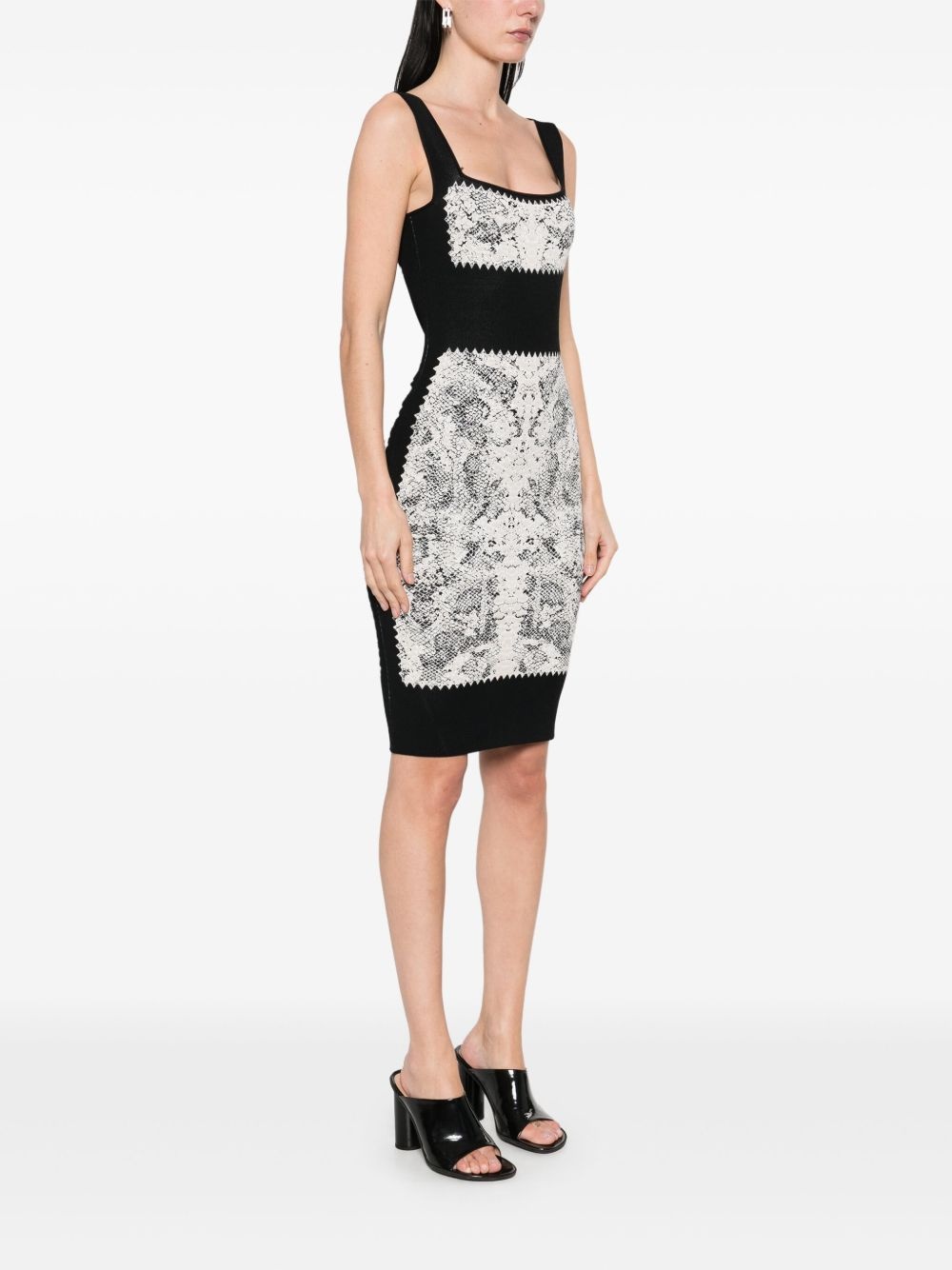 snake print knit dress - 3