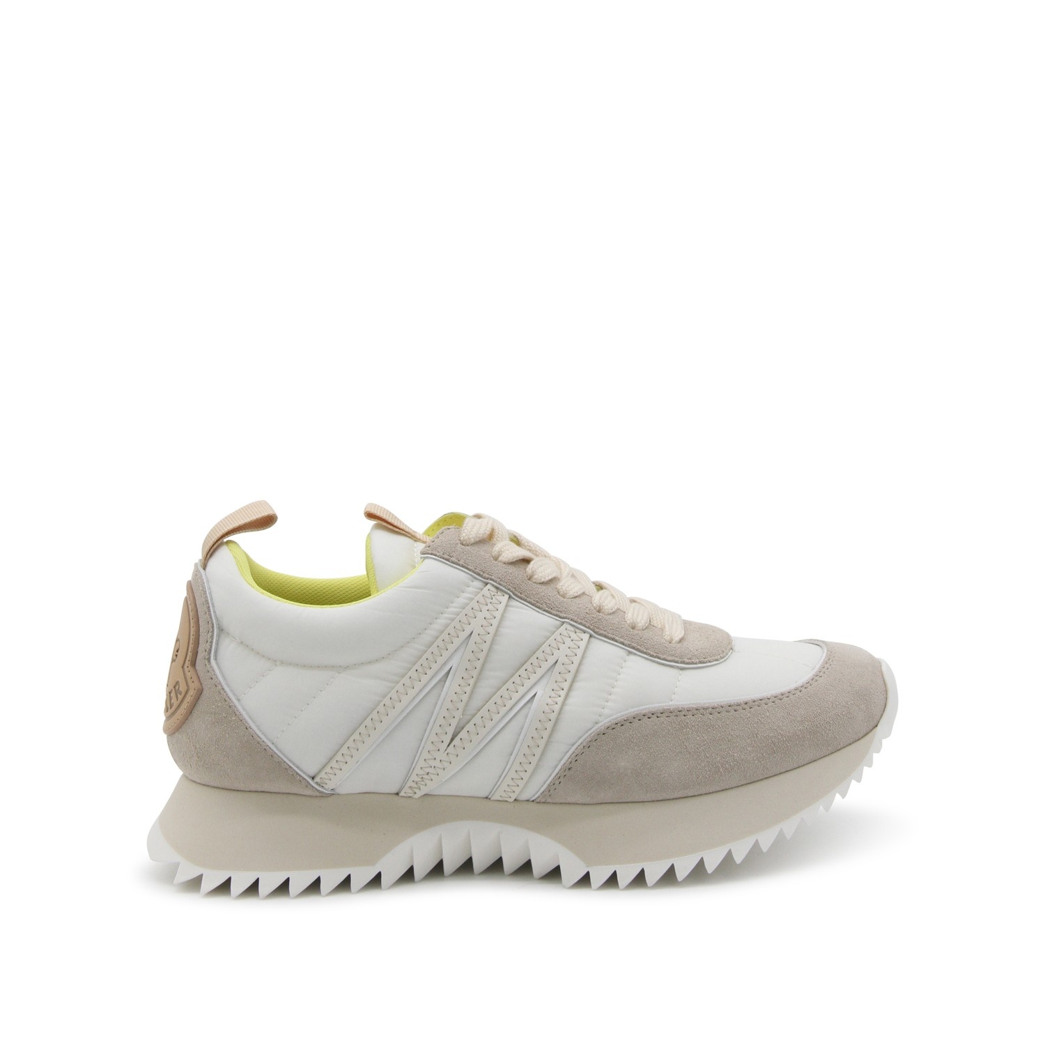 BEIGE AND WHITE PACEY LOW TOP SNEAKERS - 1