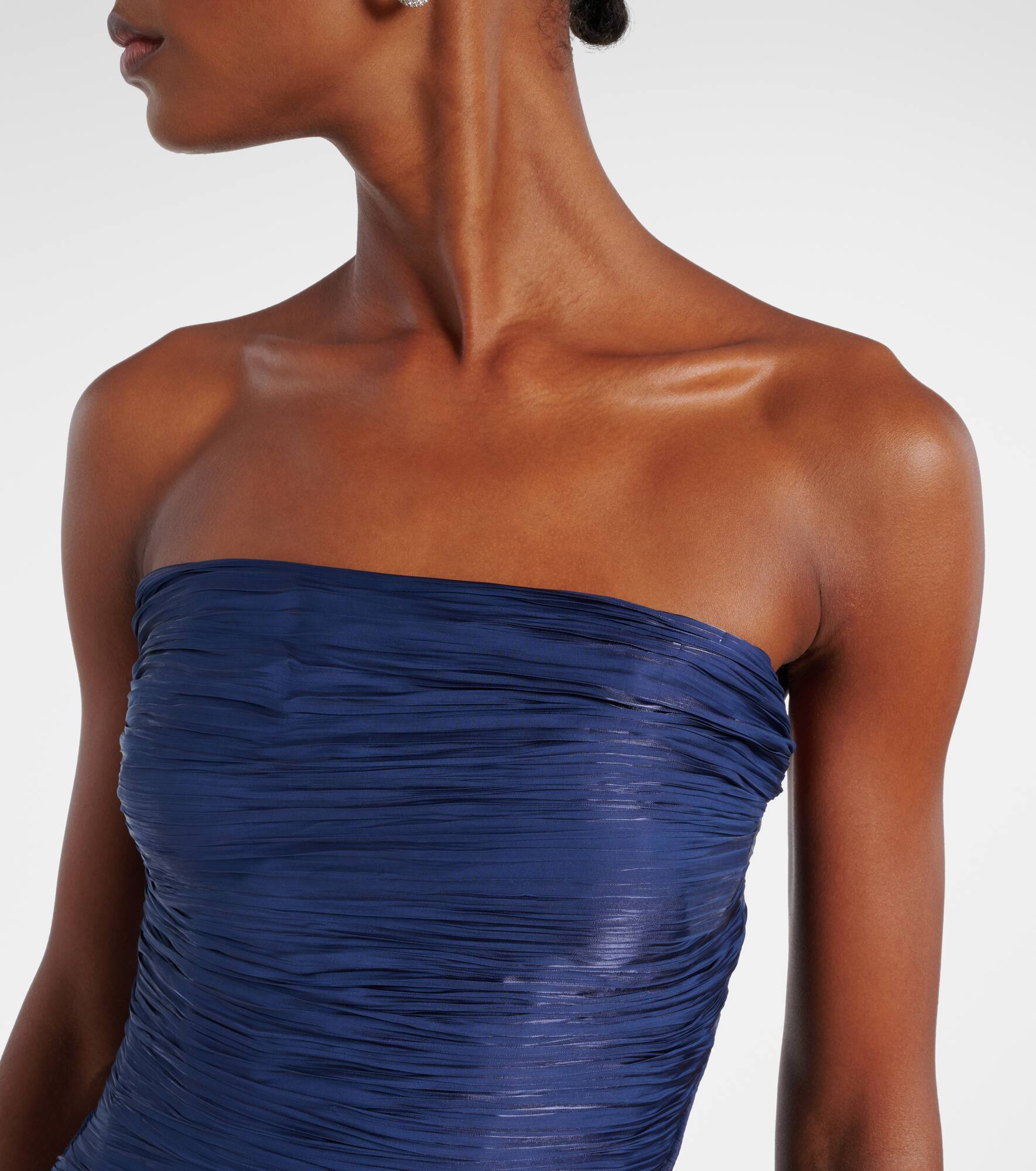 Pleated caped corset gown - 6