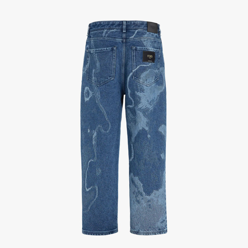 FENDI Blue denim trousers outlook