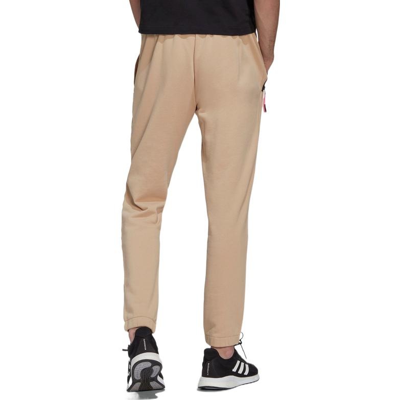 Men's adidas Logo Printing Straight Sports Pants/Trousers/Joggers Light Brown HI5384 - 3