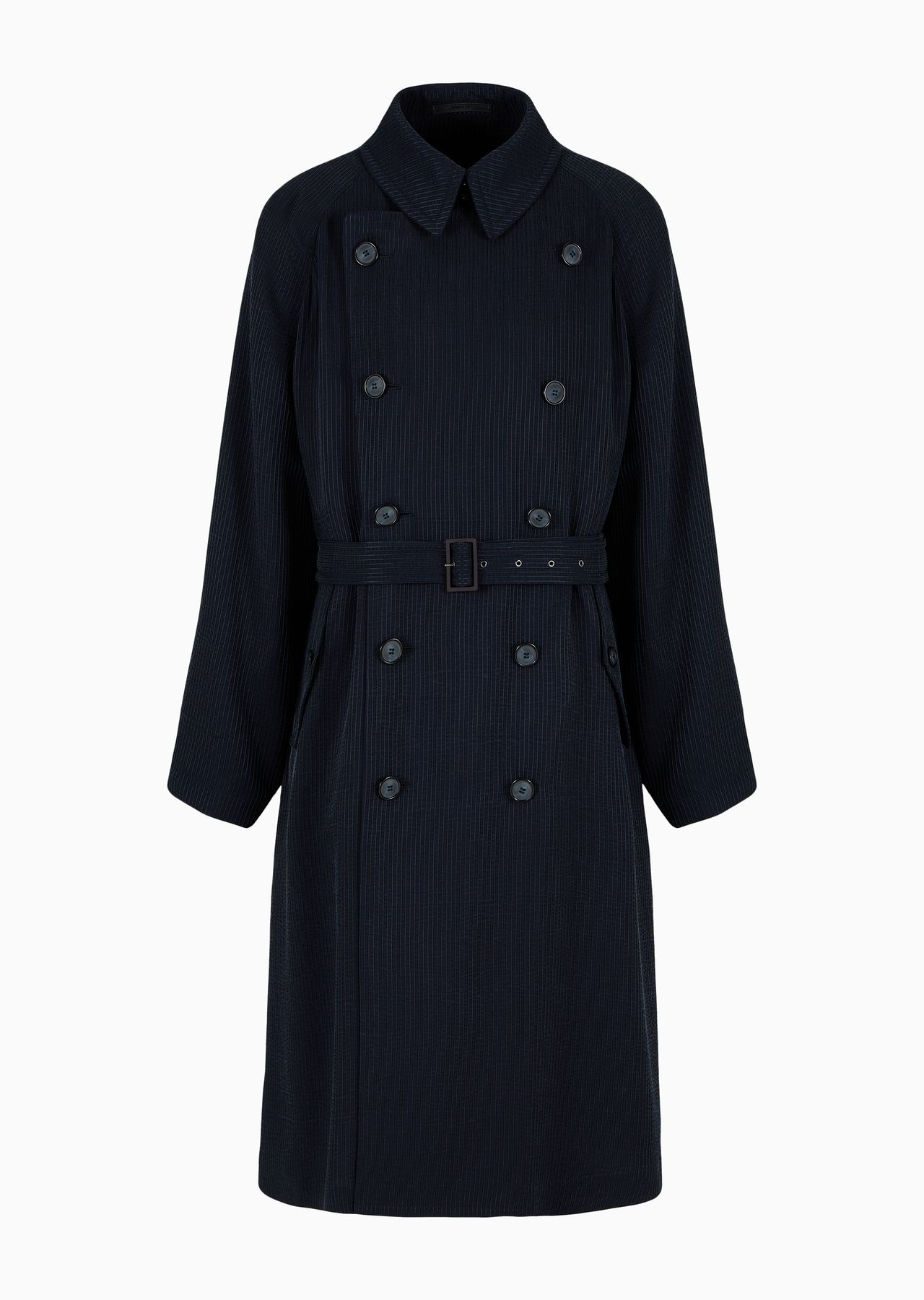 ASV double-breasted trench coat in a canneté cupro blend - 1