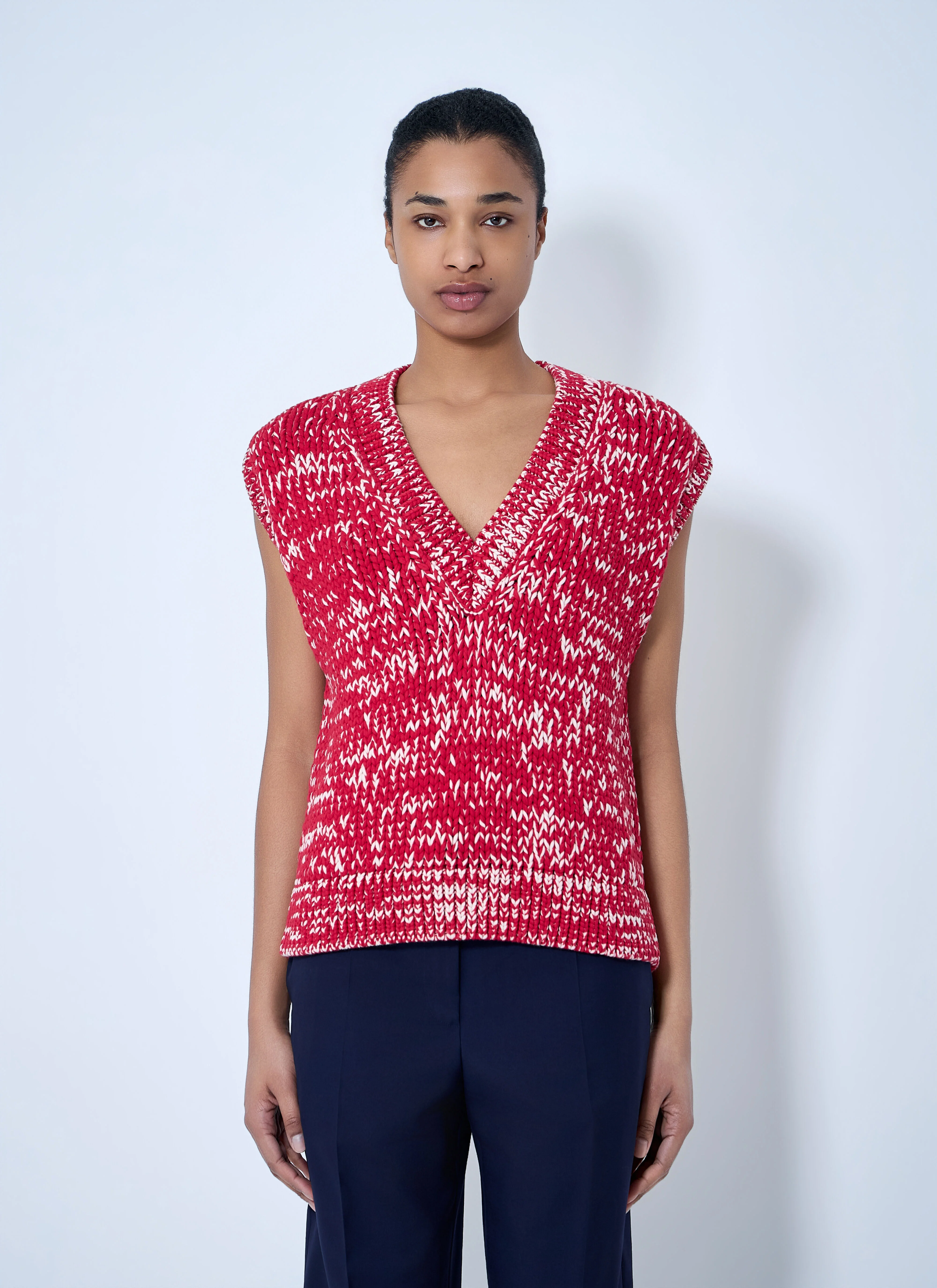 Sleeveless Knit Top - 1